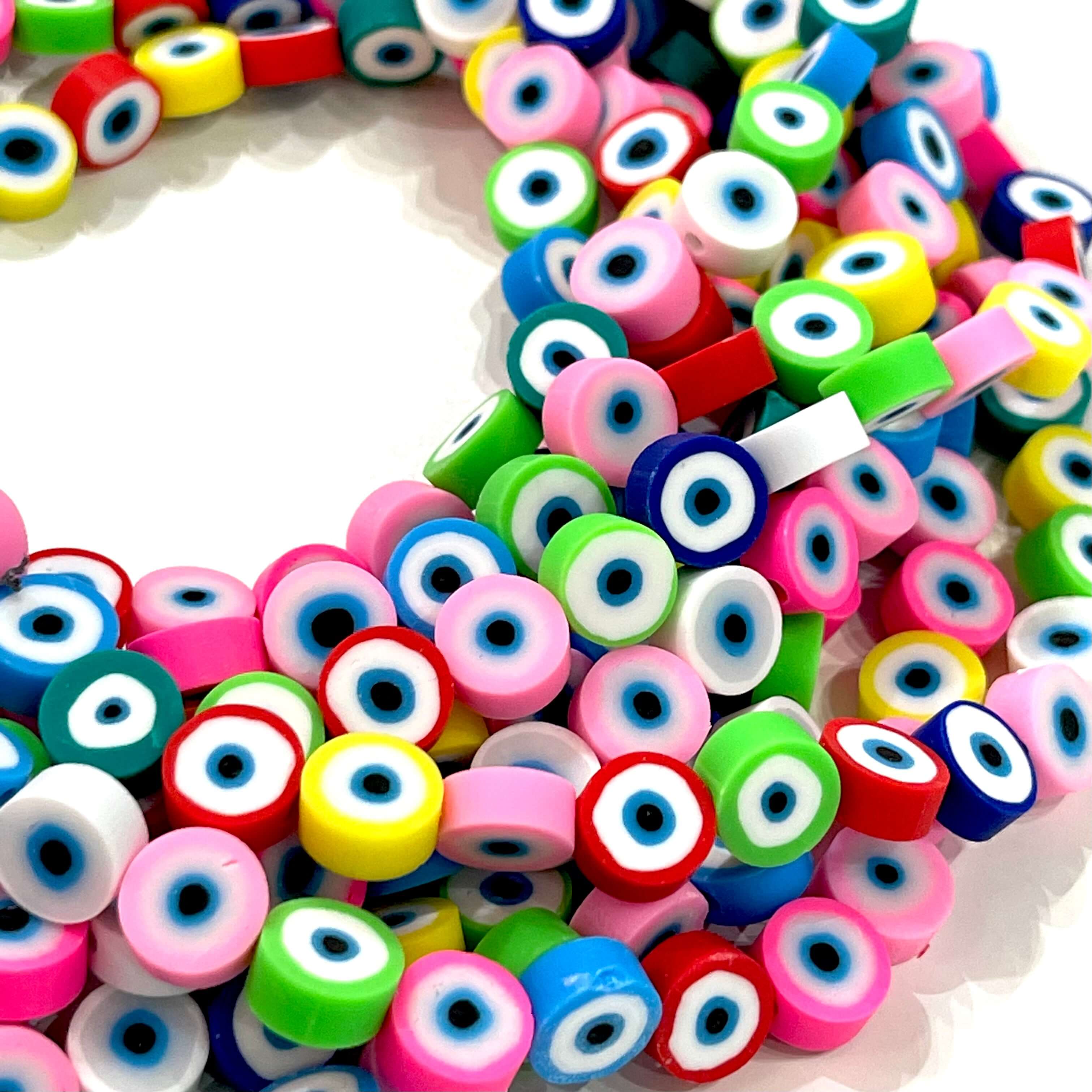10mm Polymer Clay Flat Round Beads,10 Beads in a Pack