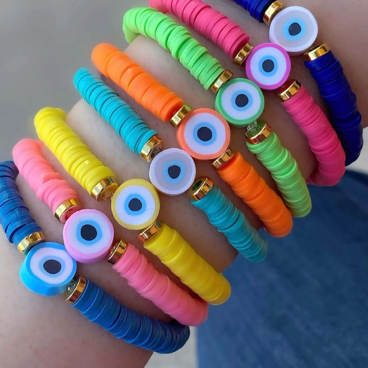 10mm Polymer Clay Flower Smiley Face Beads,10 Beads in a Pack - Image 10