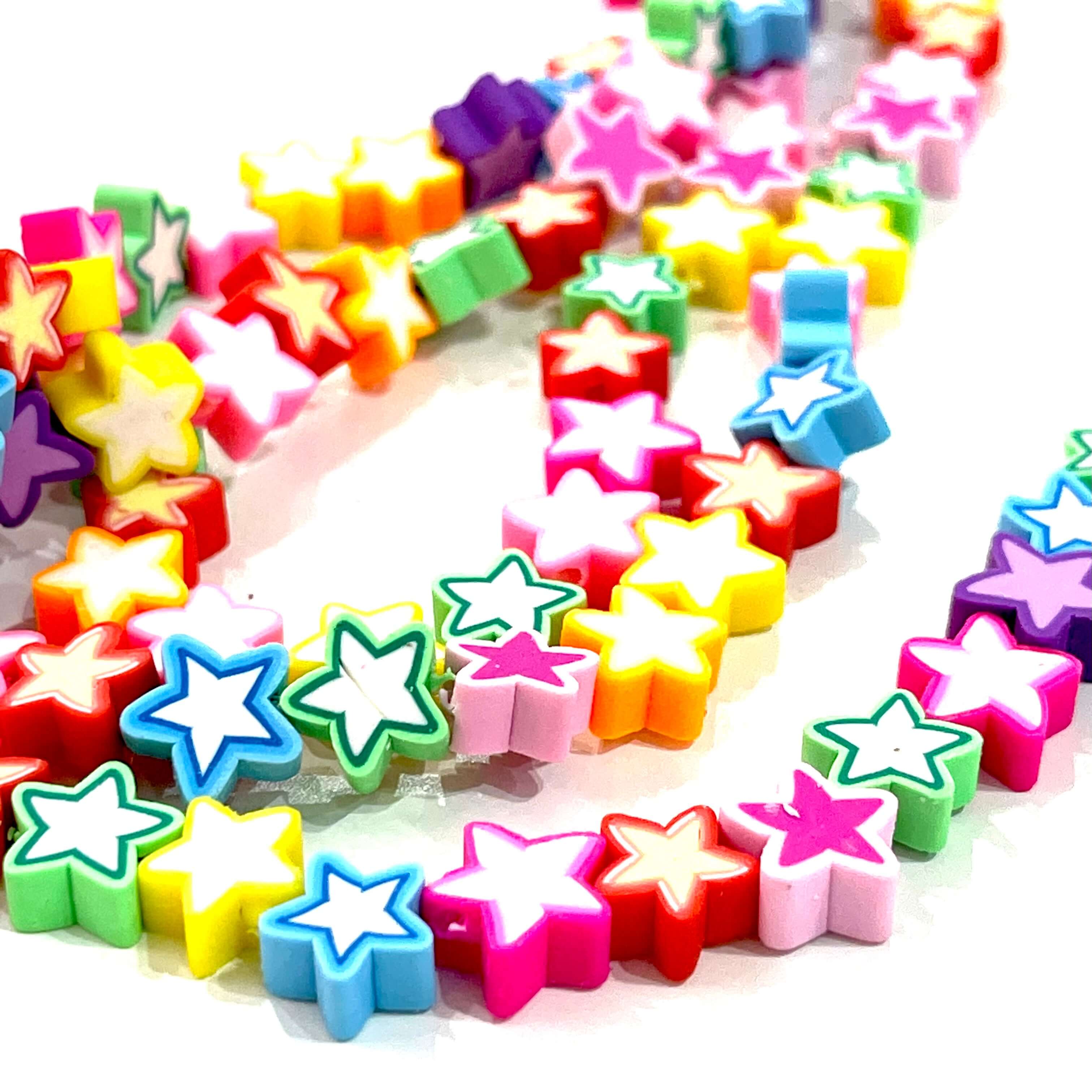 10mm Polymer Clay Stars,10 Beads in a Pack - Image 2