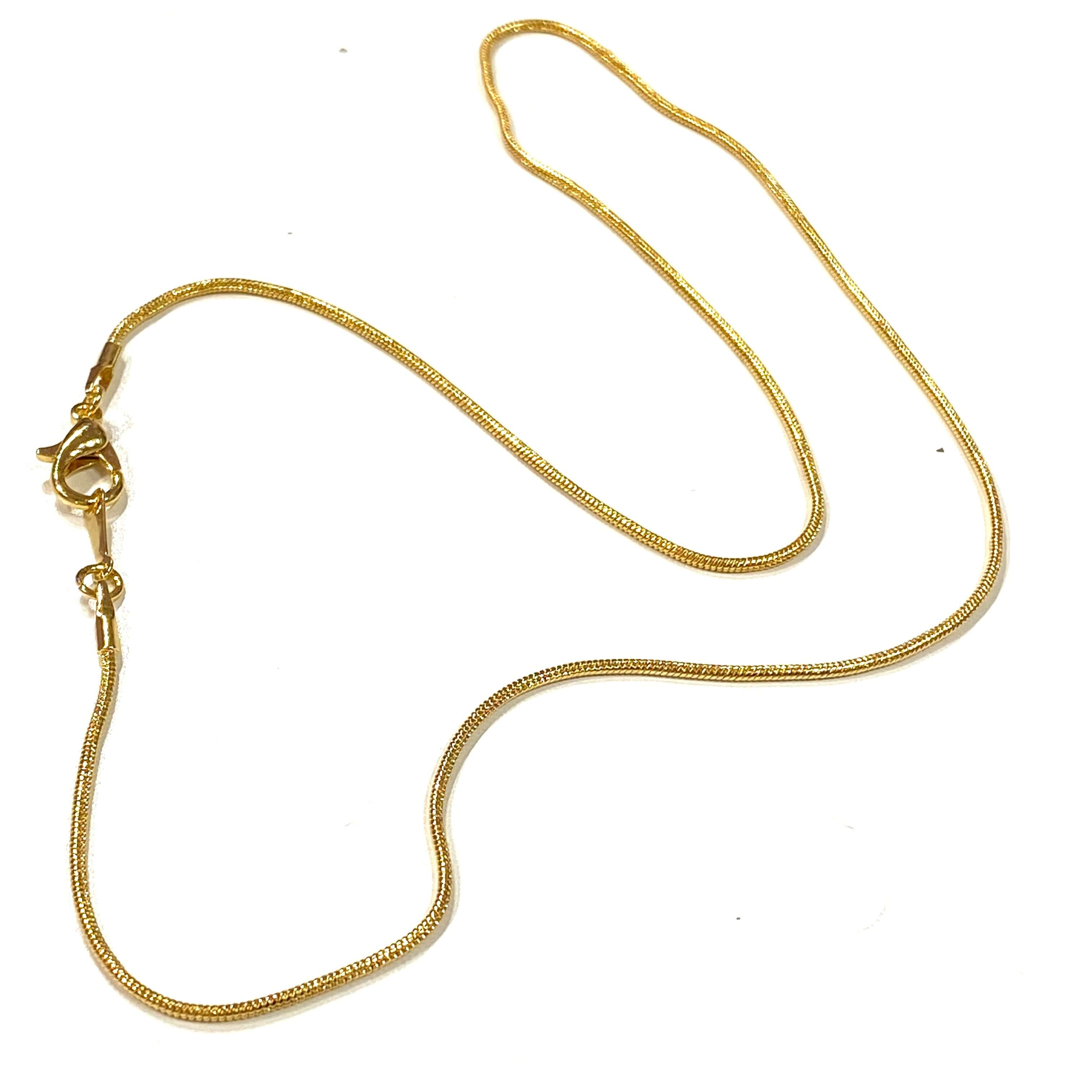 24Kt Gold Plated Snake Necklace Chain, Gold Plated Ready Necklace, 17 Inches, 1.2mm Chain - Image 4