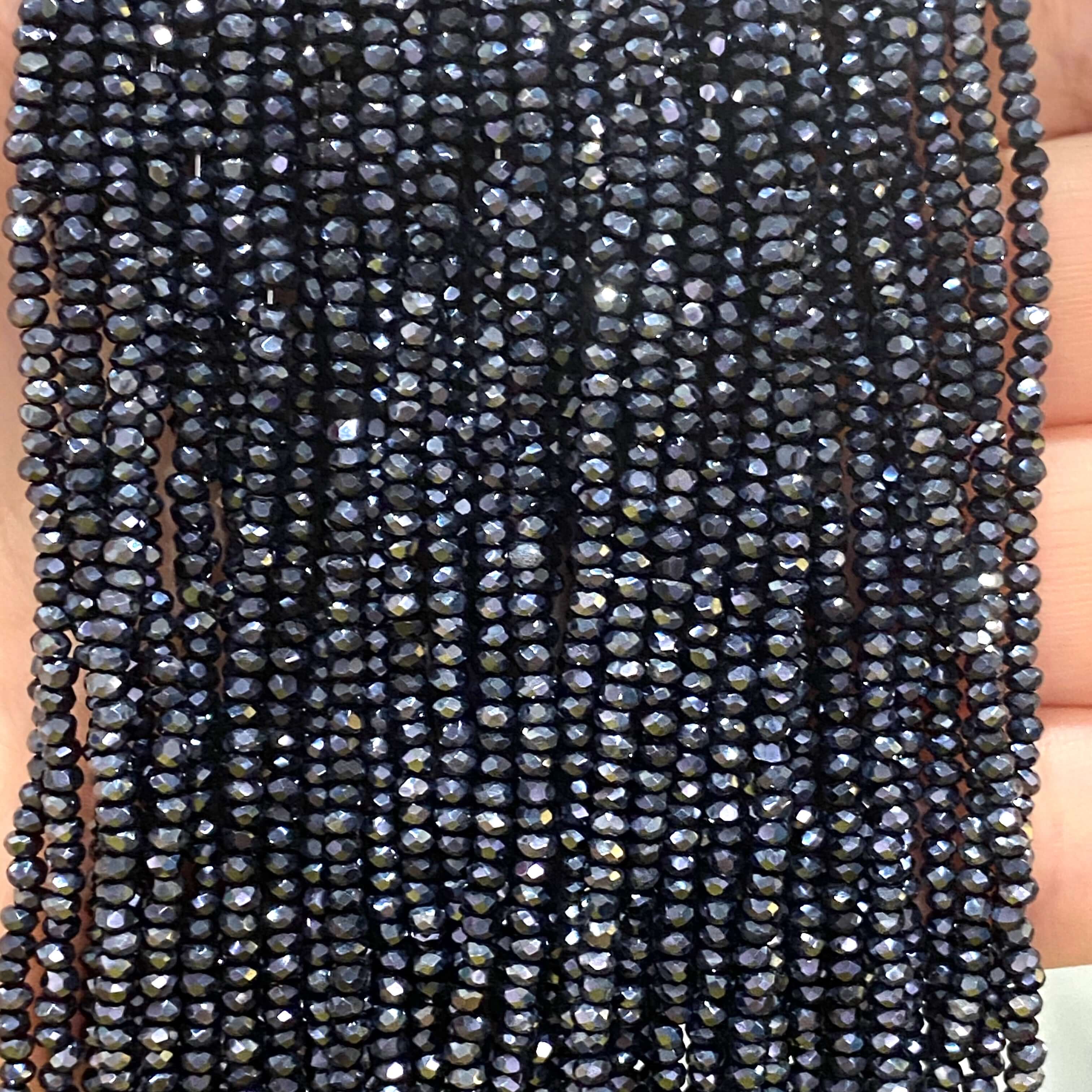 1mm Crystal rondelle beads strand 170 pcs, PBC1C11
