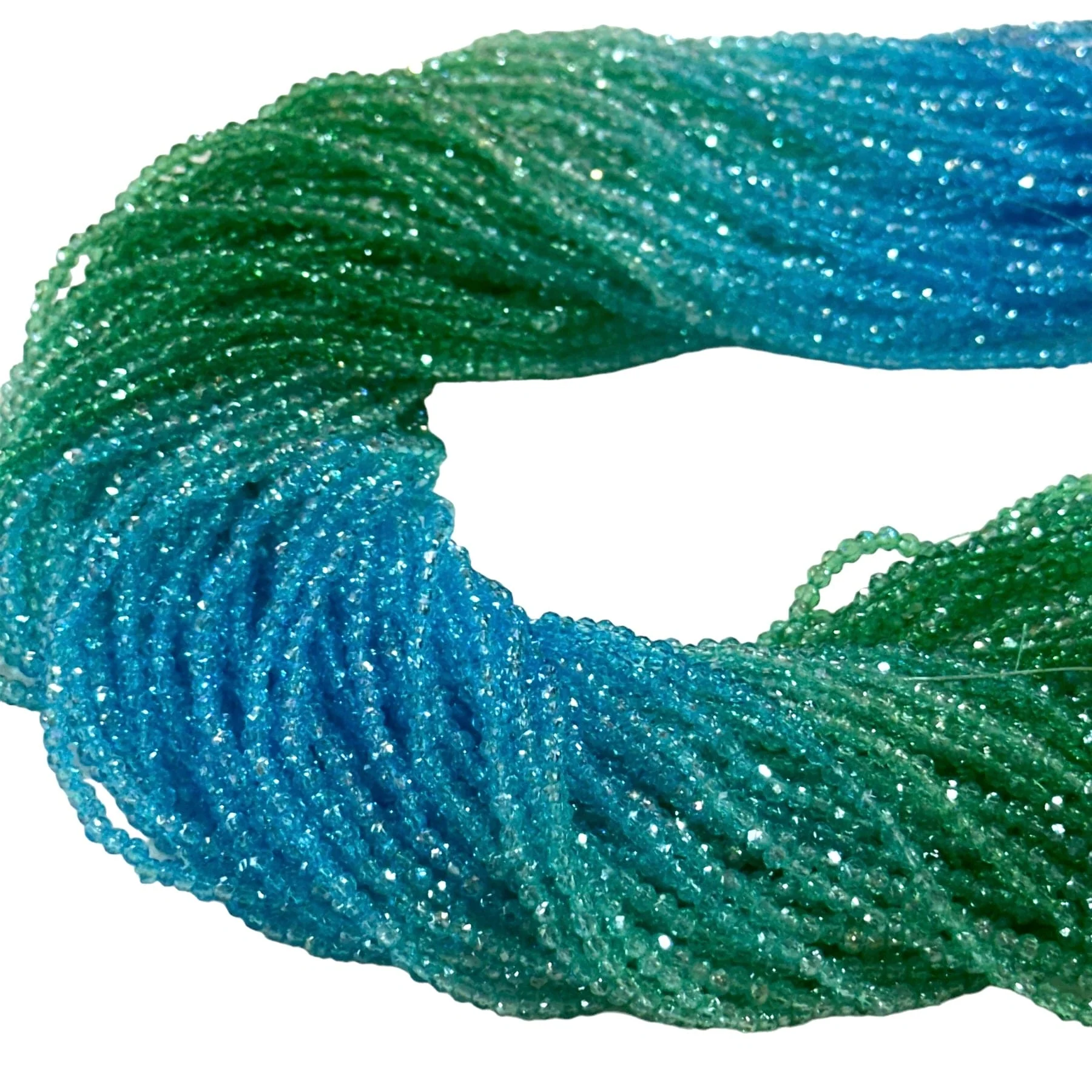 1mm Crystal rondelle beads strand 170 pcs, PBC1C49 - Image 2