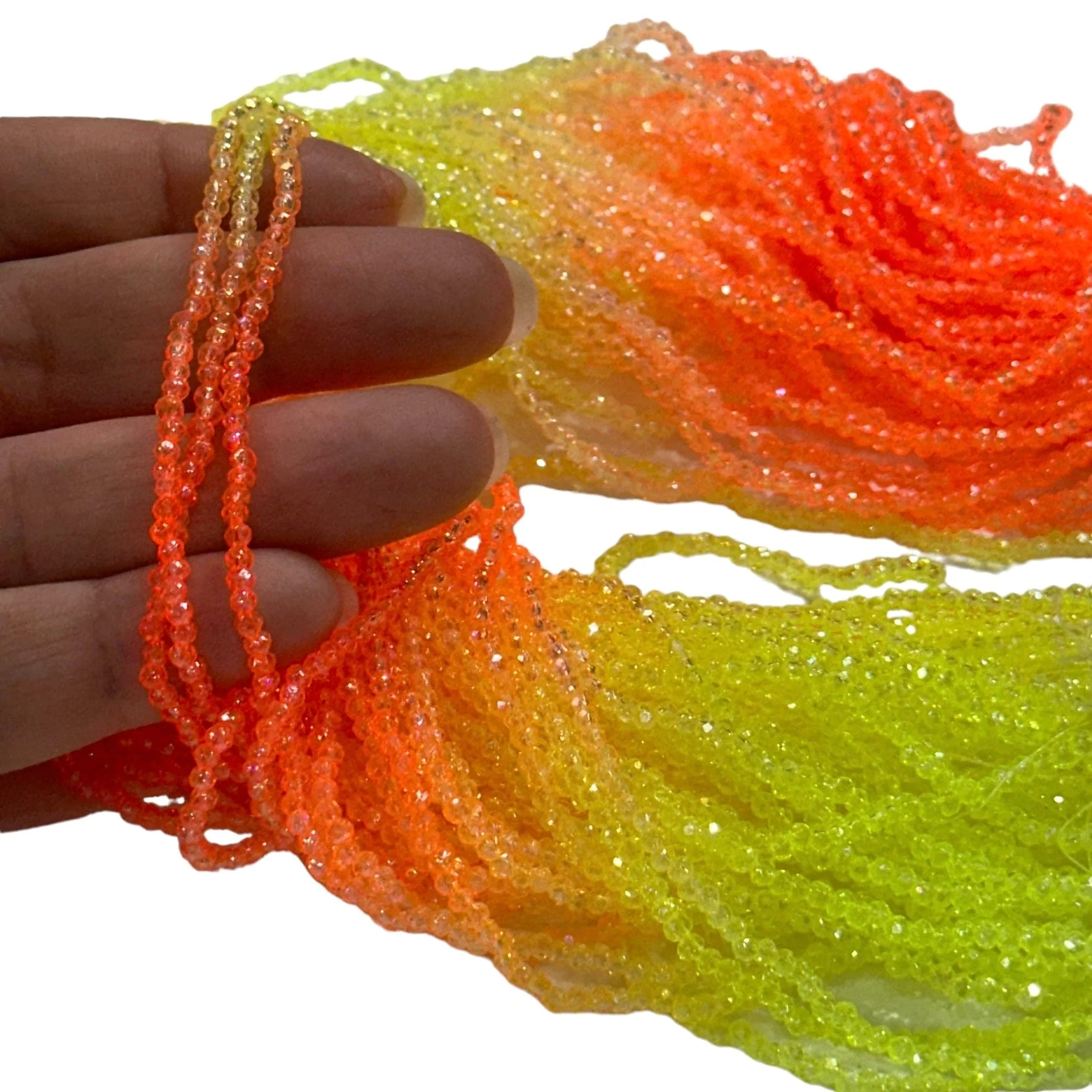 1mm Crystal rondelle beads strand 170 pcs, PBC1C50