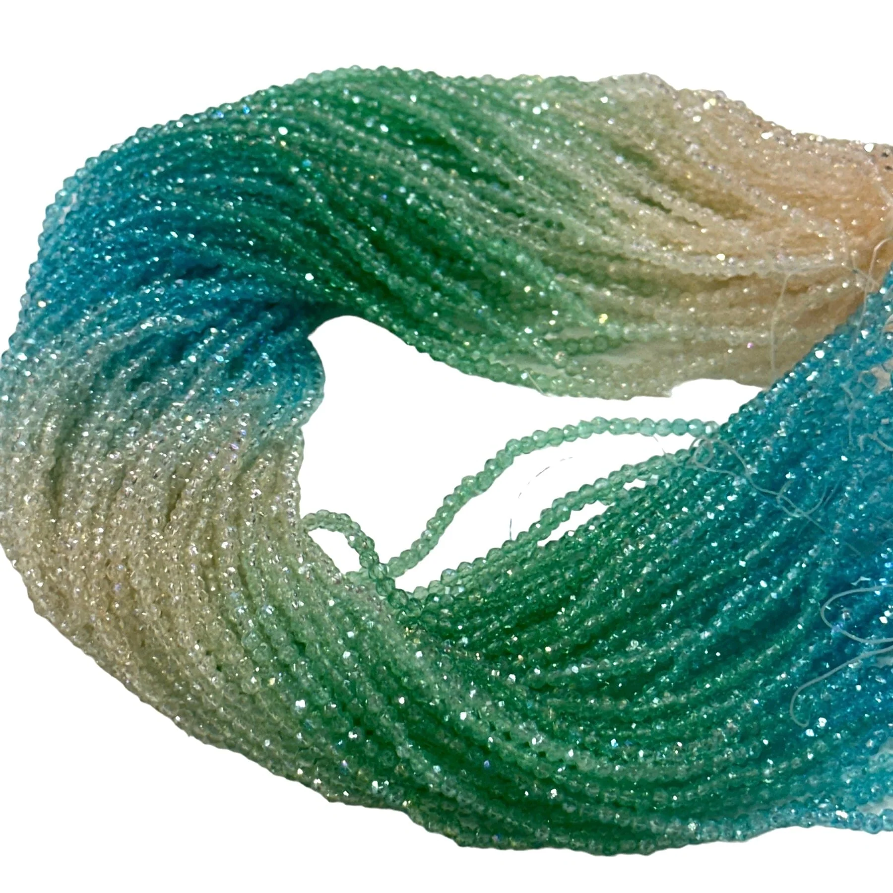 1mm Crystal rondelle beads strand 170 pcs, PBC1C53 - Image 2