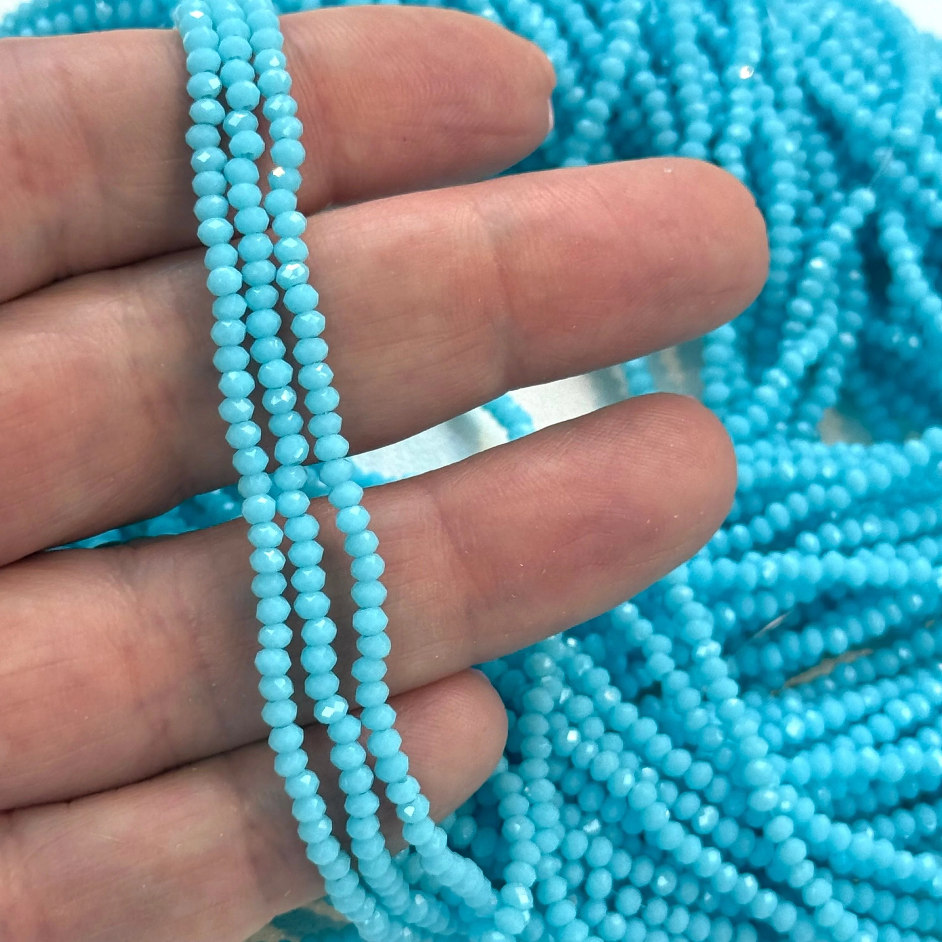 1mm Crystal rondelle beads strand 180 pcs, PBC1C101