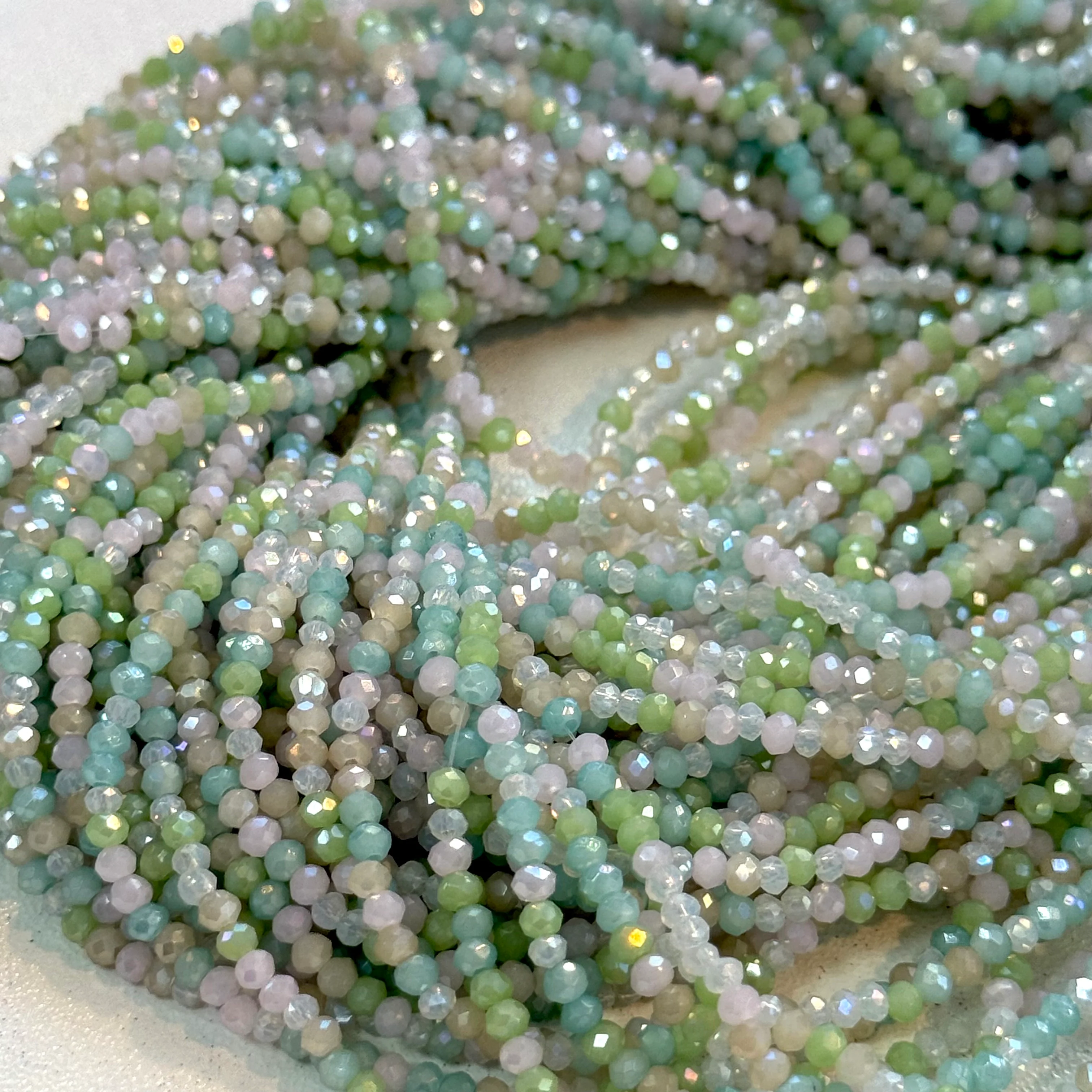 1mm Crystal rondelle beads strand 180 pcs, PBC1C123