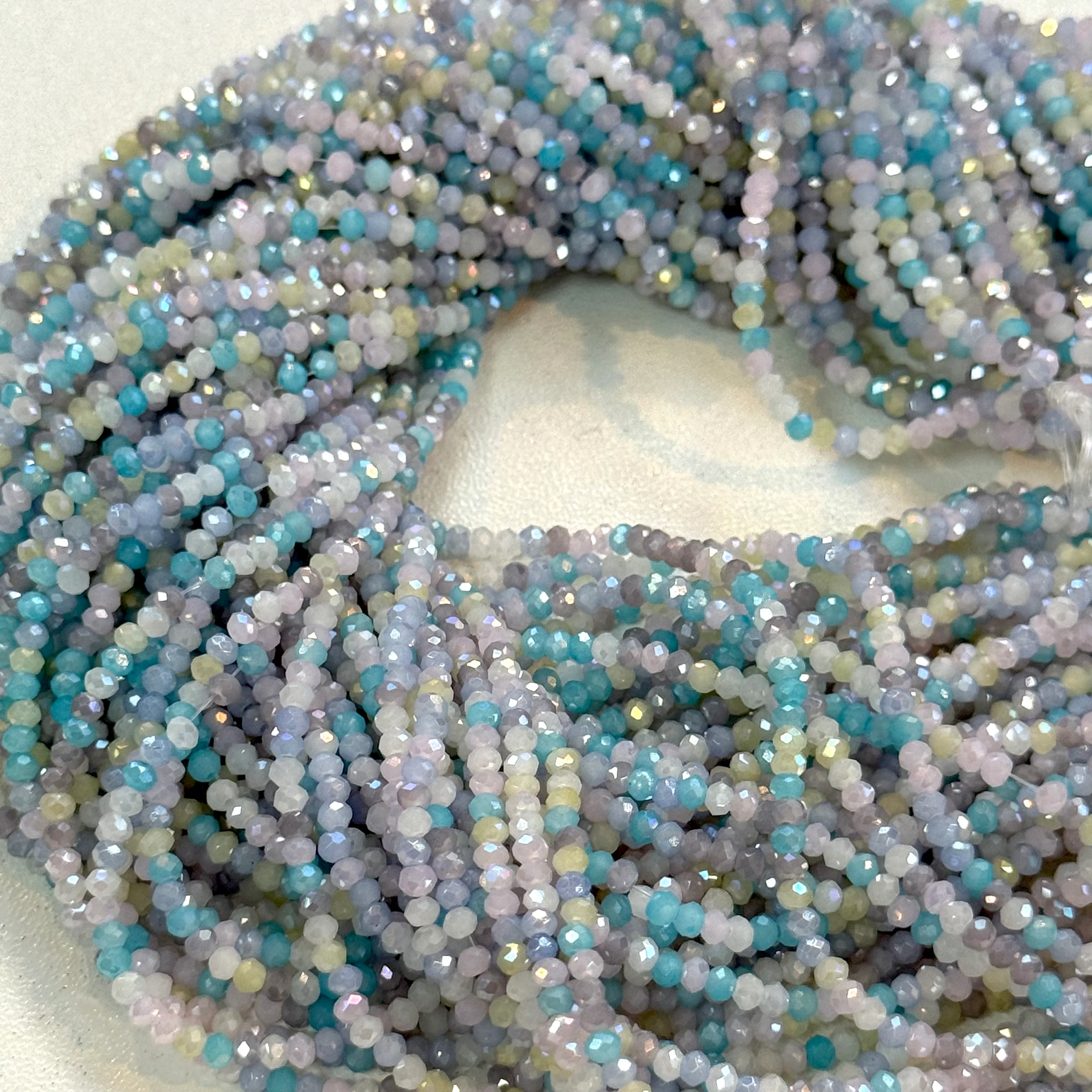 1mm Crystal rondelle beads strand 180 pcs, PBC1C128