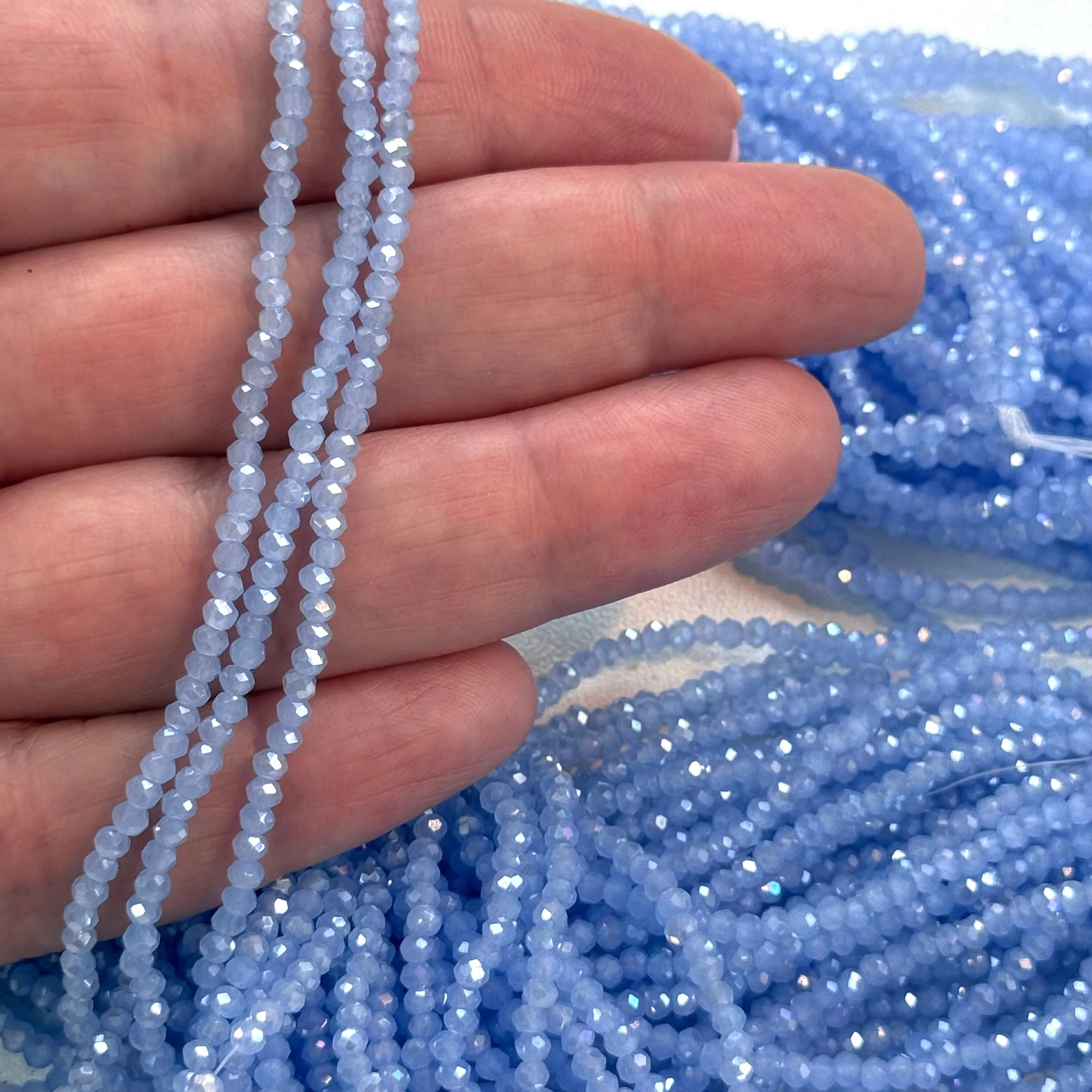 1mm Crystal rondelle beads strand 180 pcs, PBC1C90