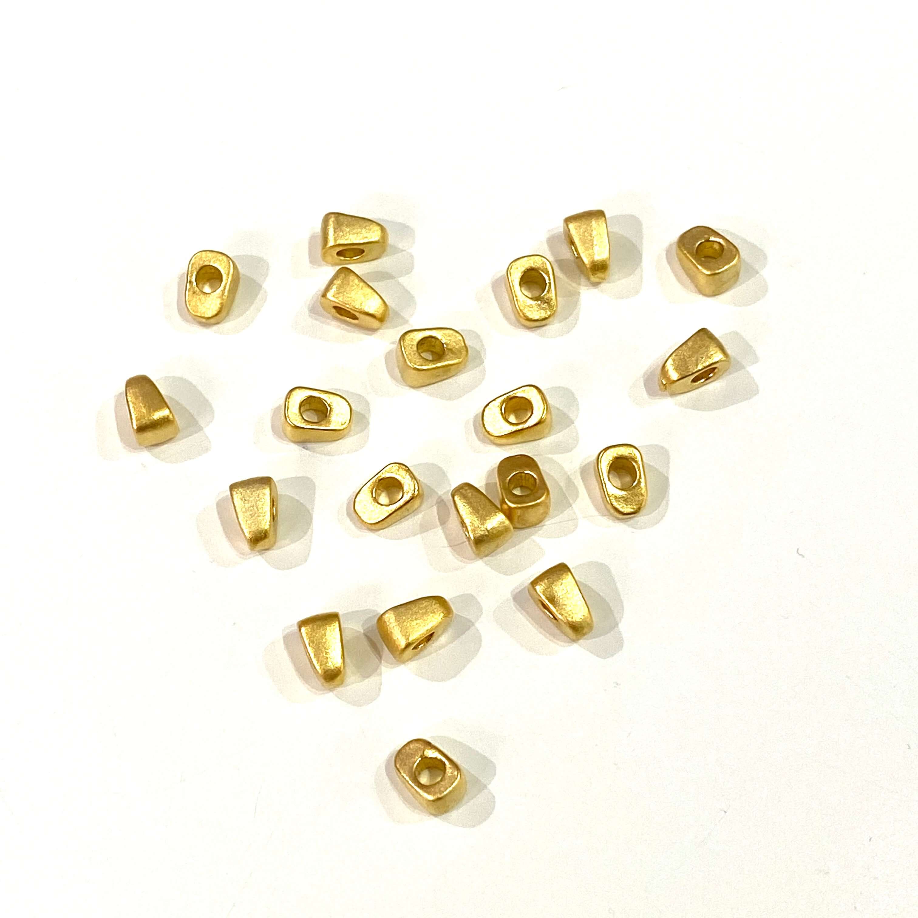 10 pcs 24Kt Matte Gold Plated 5mm Spacer Charms, 24Kt Matte Gold Plated Brass Spacers