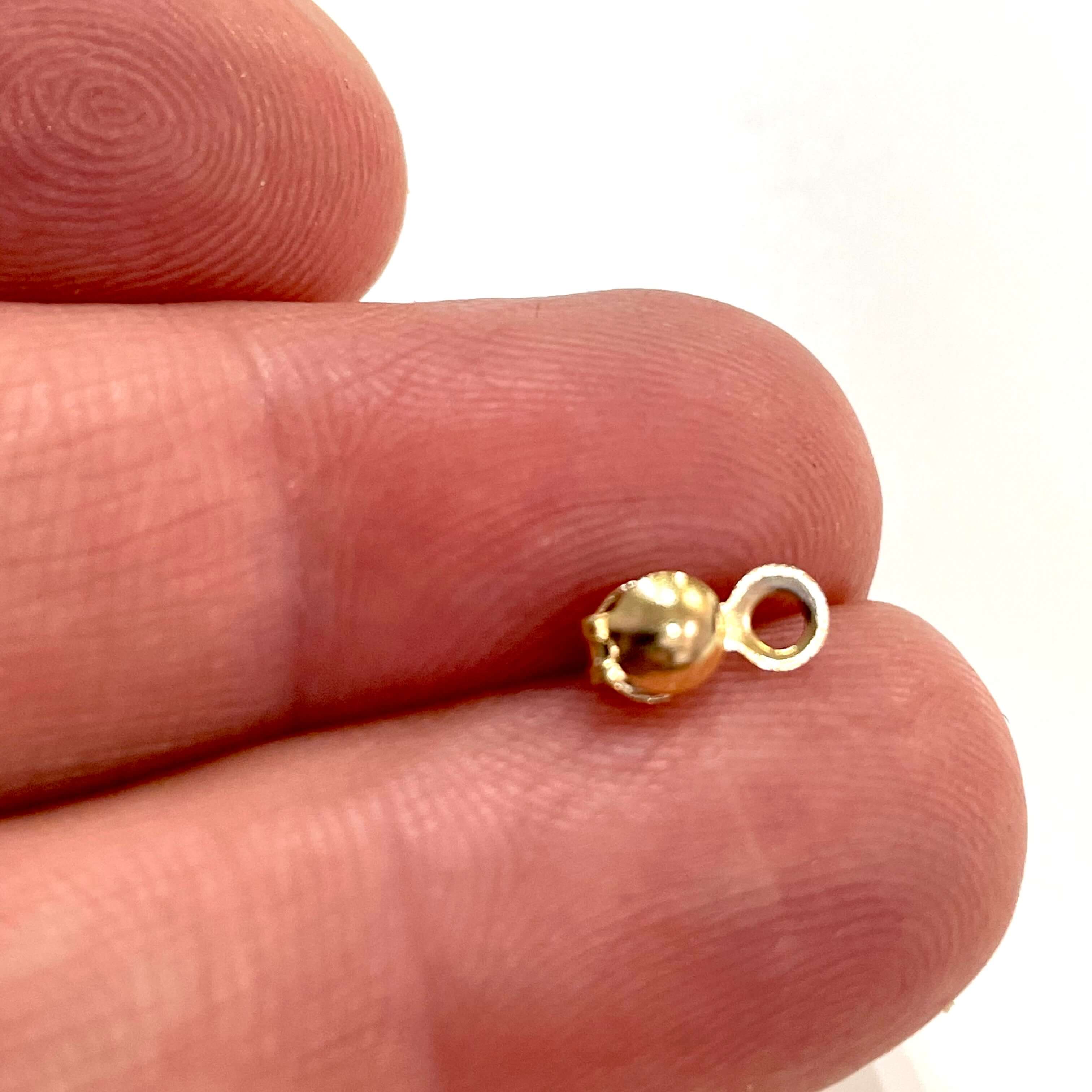 24K Gold Plated Single Loop Bead Tip Clamshells, Fold Over Crimp Bead, Knot Tip Cover Ends, Knot Covers, - Image 4