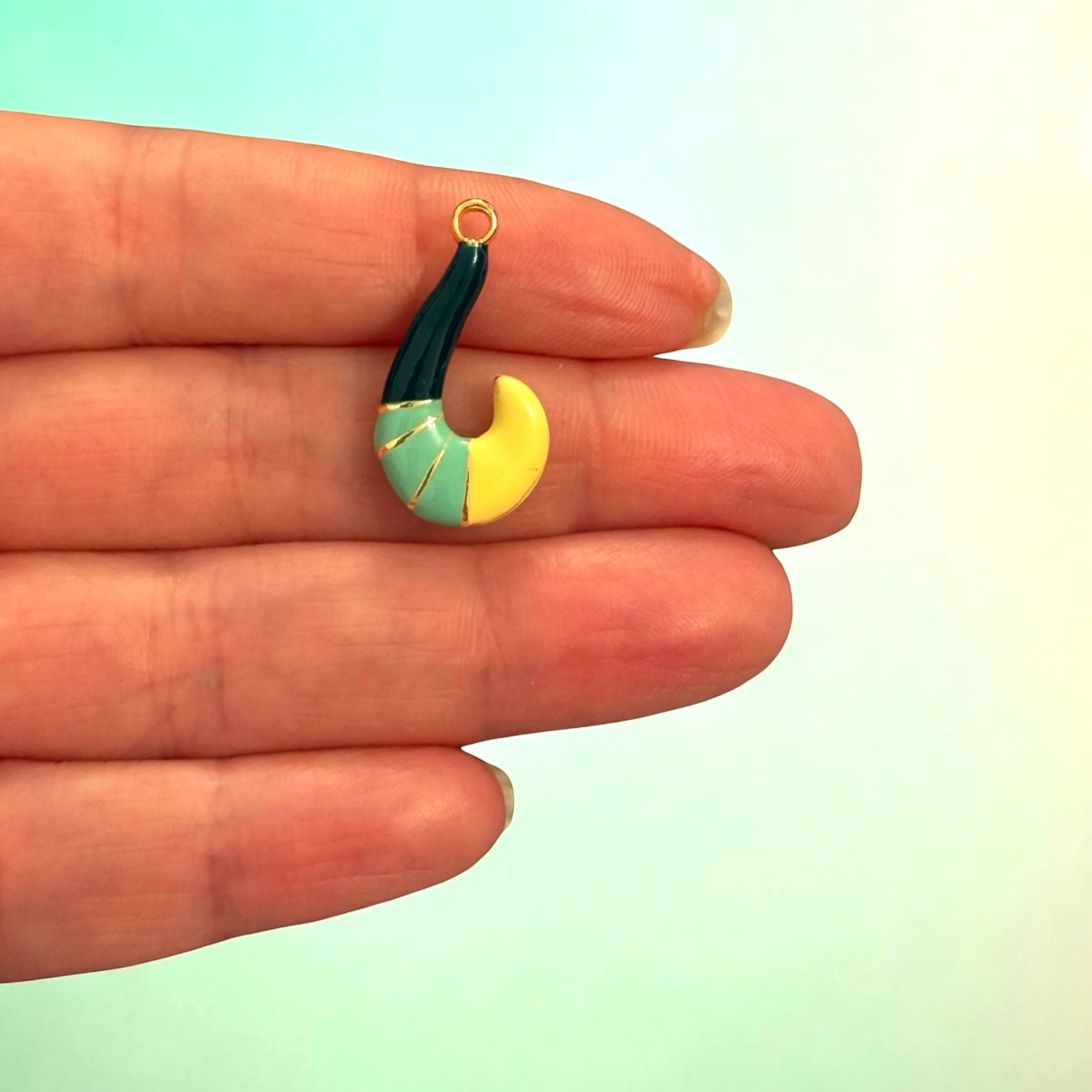 3D Enamel Forest Fox Tail Pendant,24Kt Gold Plated Fox Tail