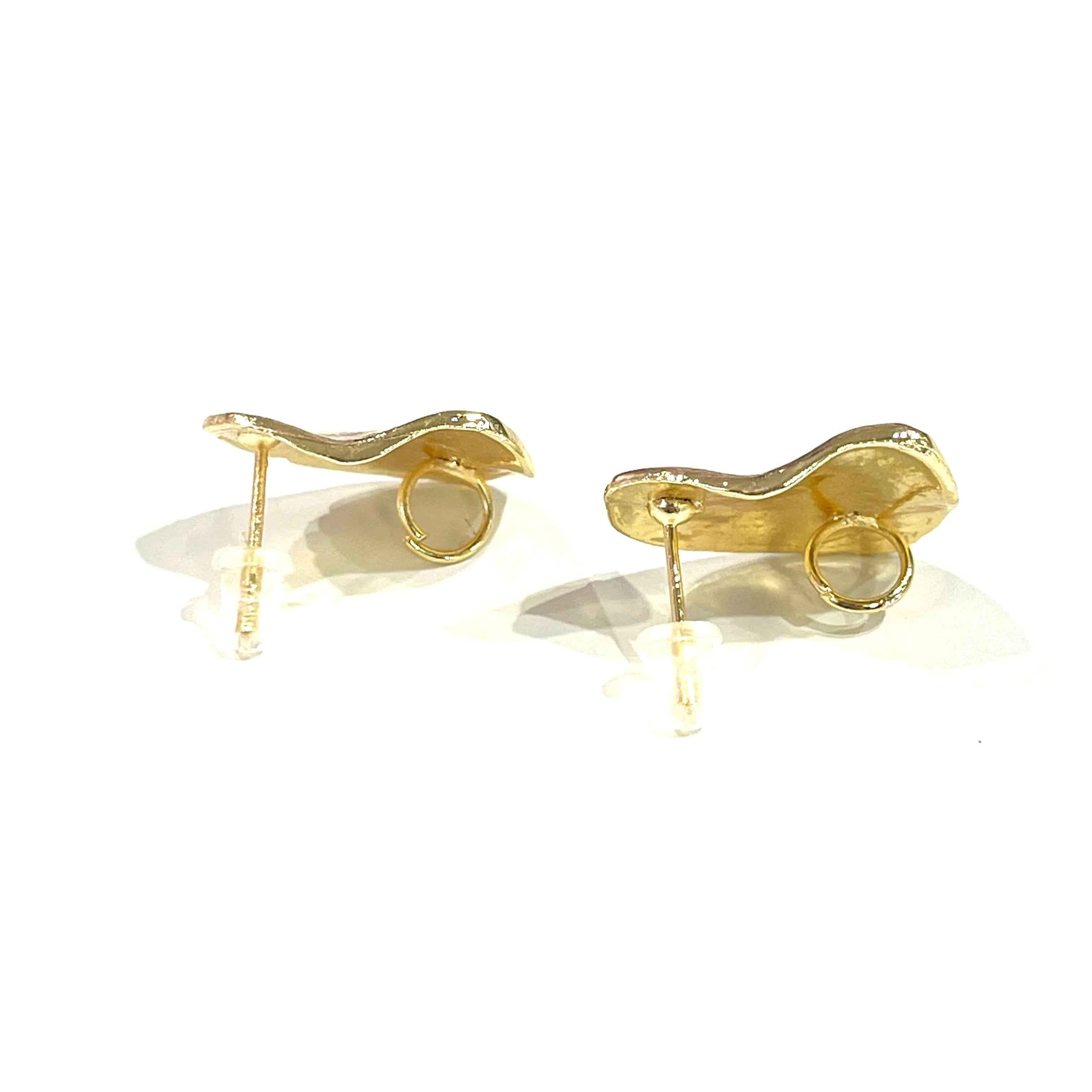 24Kt Gold Plated Brass Ball Stud Earrings, 2 pcs in a pack, - Image 3