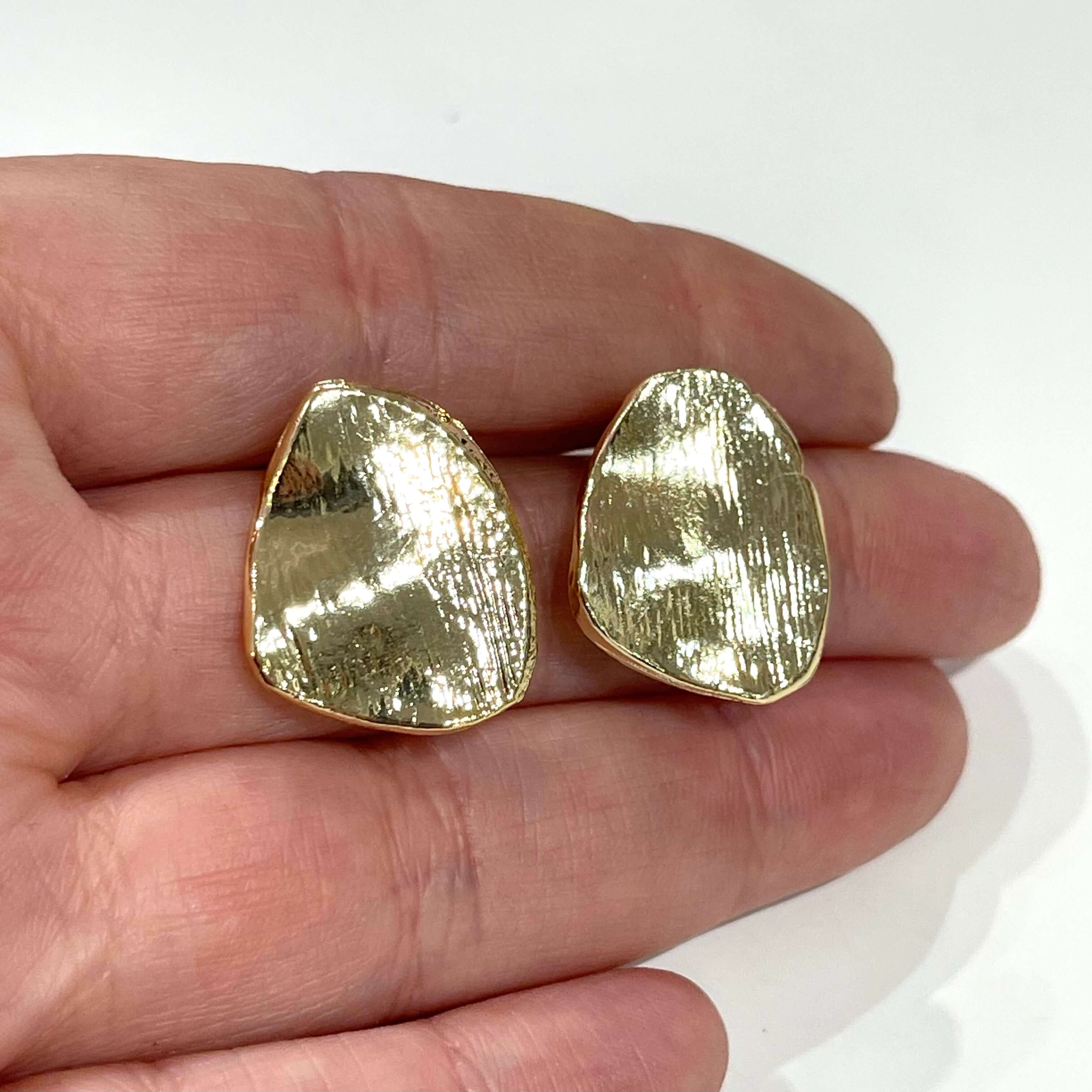 24Kt Gold Plated Brass Ball Stud Earrings, 2 pcs in a pack, - Image 4