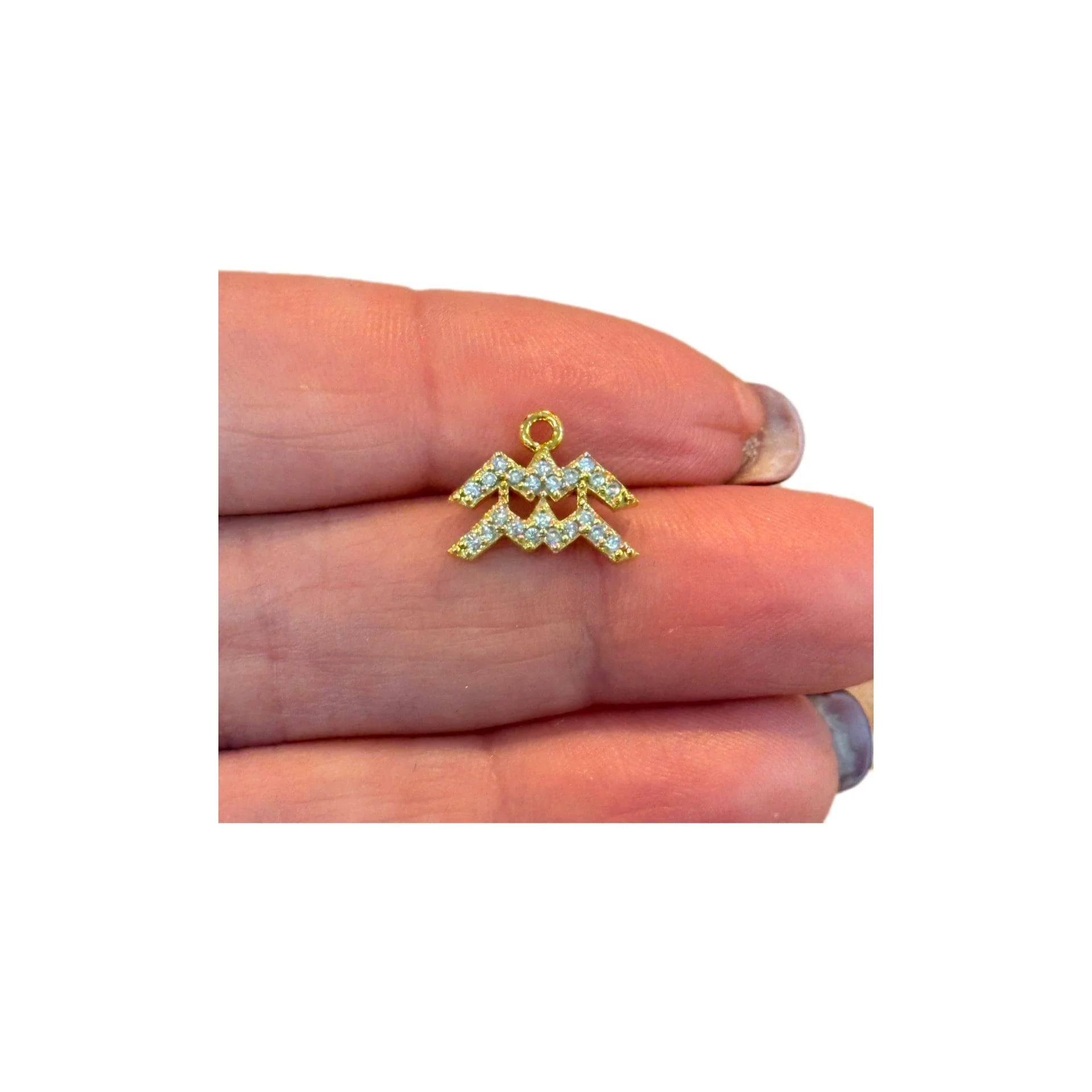 24Kt Gold Plated Brass CZ Zodiac Horoscope Sign - Image 6
