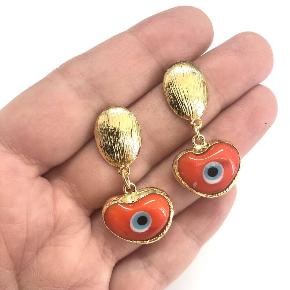 24Kt Gold Plated Brass Drop Stud Earrings, 2 pcs in a pack, - Image 2