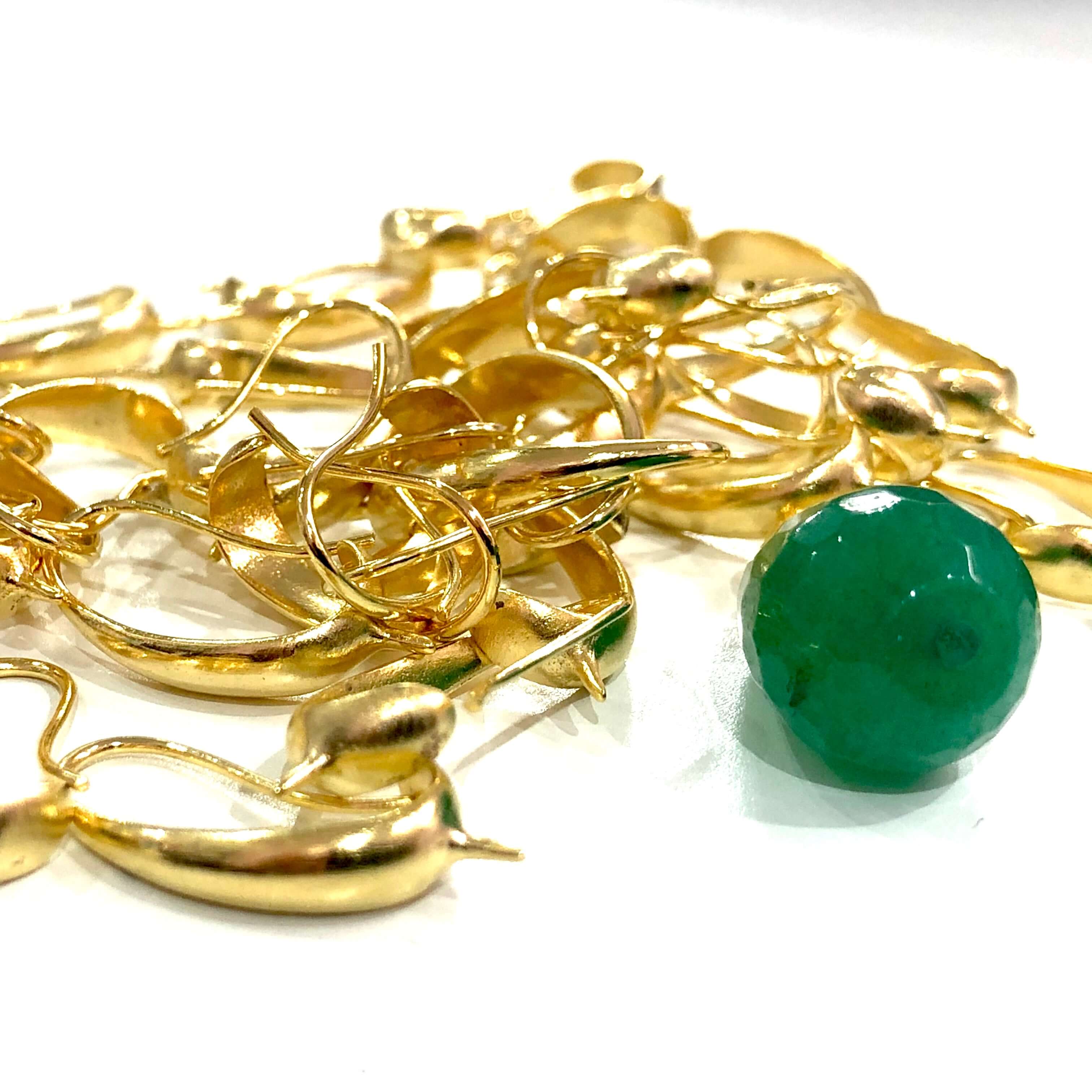 24Kt Gold Plated Brass Earrings, Gold Plated Earrings - Image 3