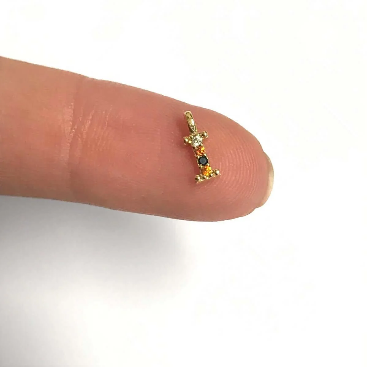 24Kt Gold Plated Brass Multicolor Micro Pave Initial Charms - Image 18