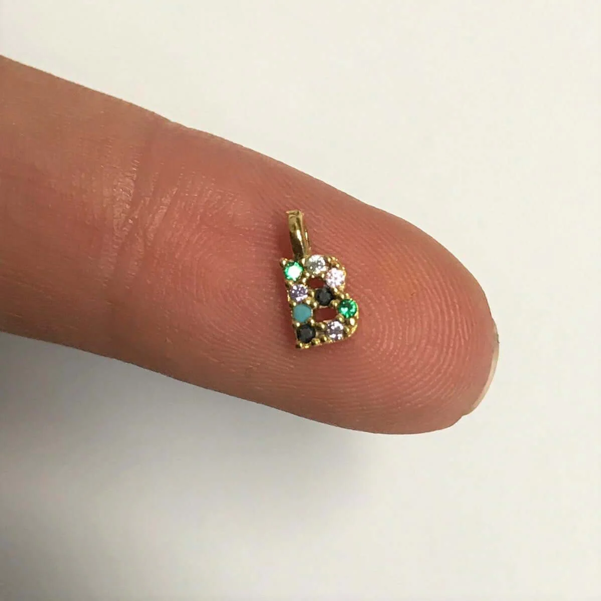 24Kt Gold Plated Brass Multicolor Micro Pave Initial Charms - Image 4