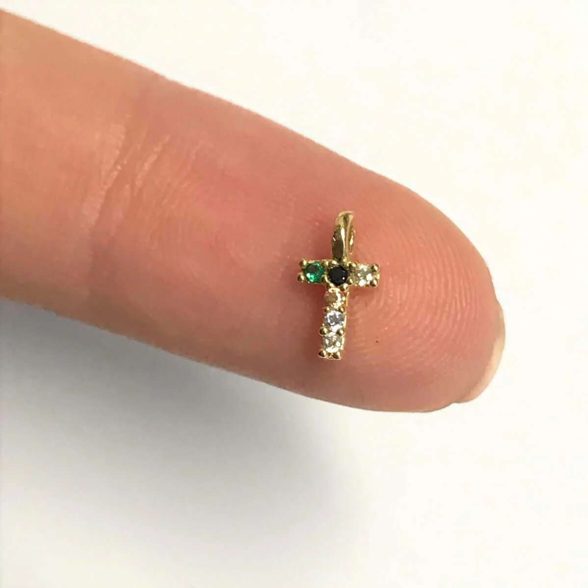 24Kt Gold Plated Brass Multicolor Micro Pave Initial Charms - Image 8