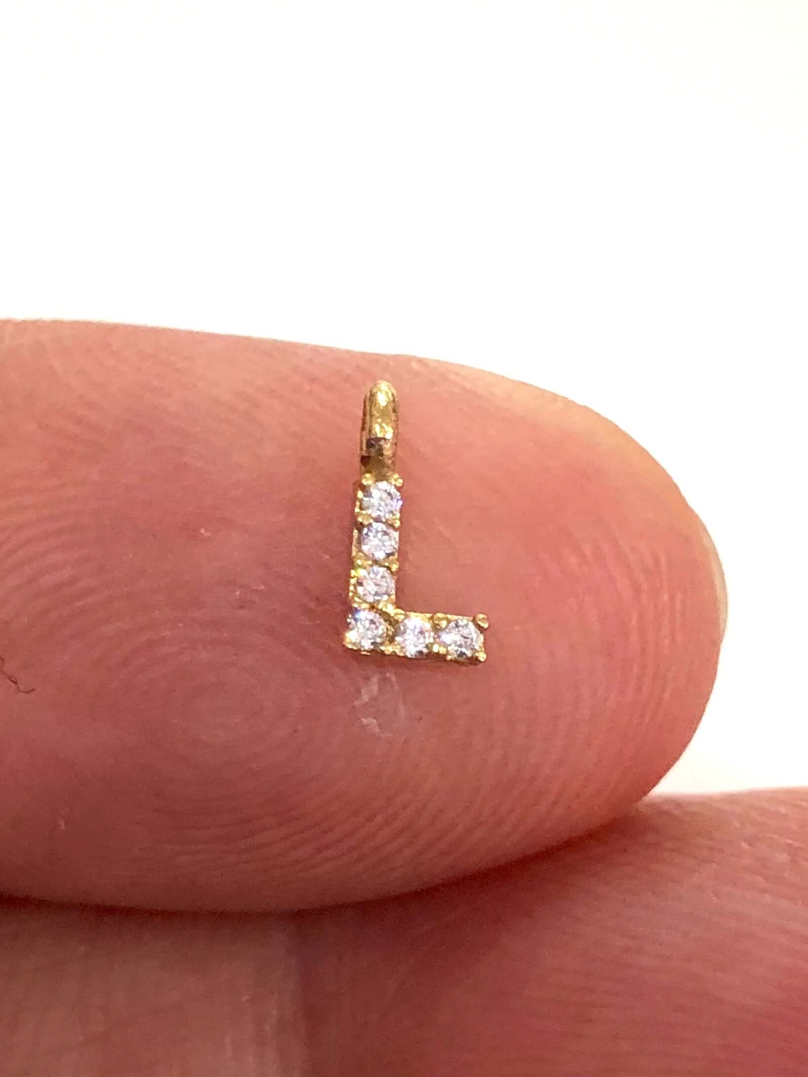 24Kt Gold Plated Brass Micro Pave Initial Charms - Image 16