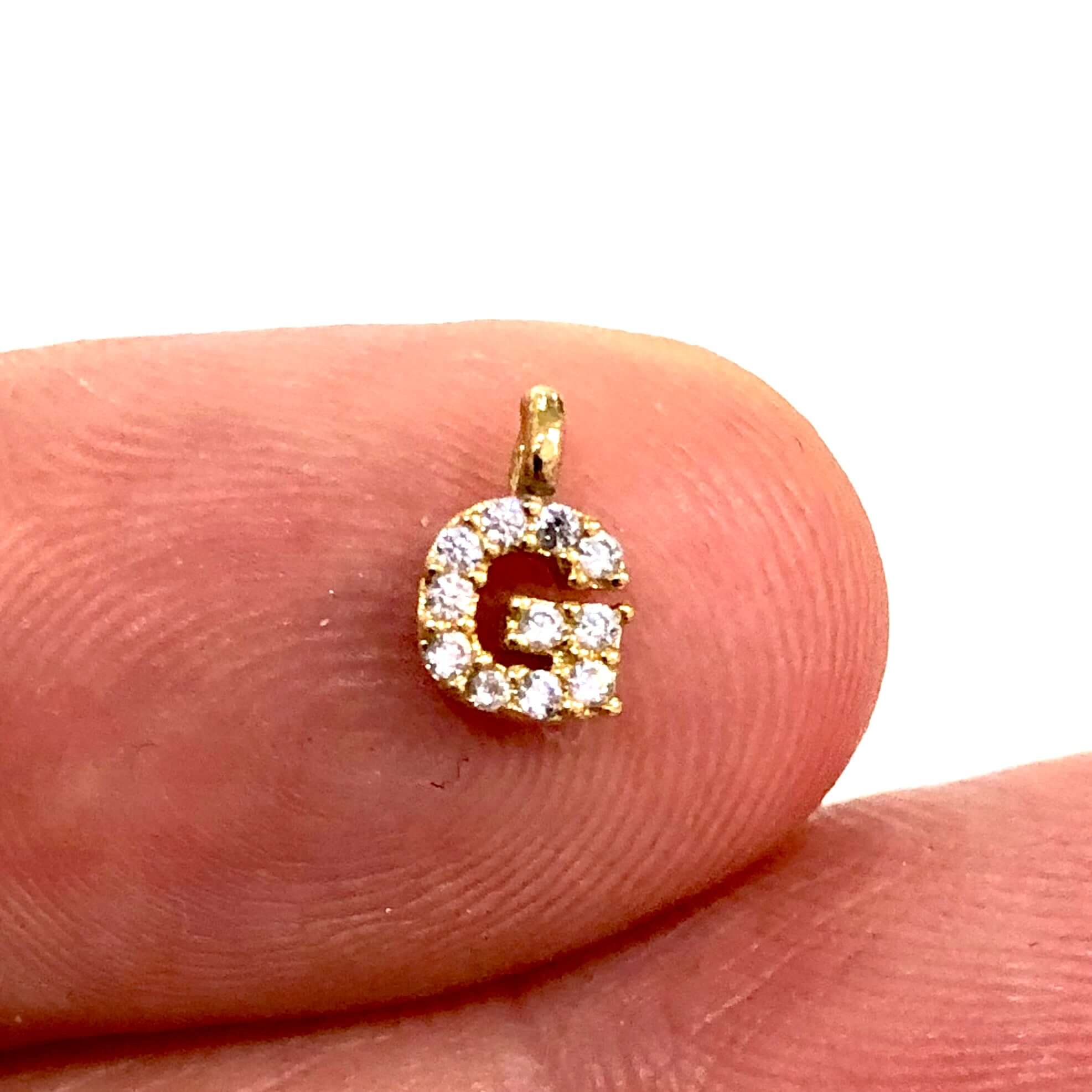 24Kt Gold Plated Brass Micro Pave Initial Charms - Image 21