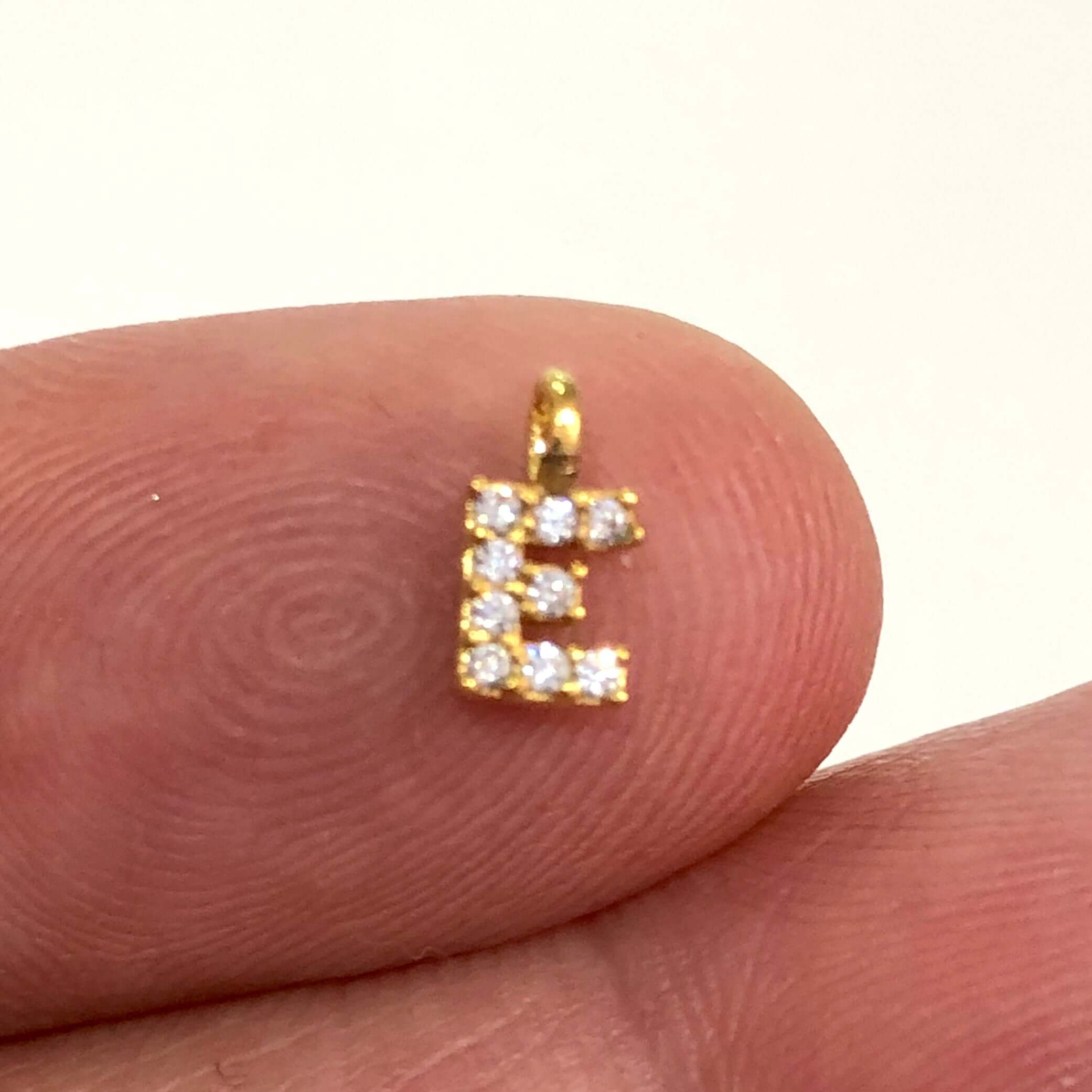 24Kt Gold Plated Brass Micro Pave Initial Charms - Image 23