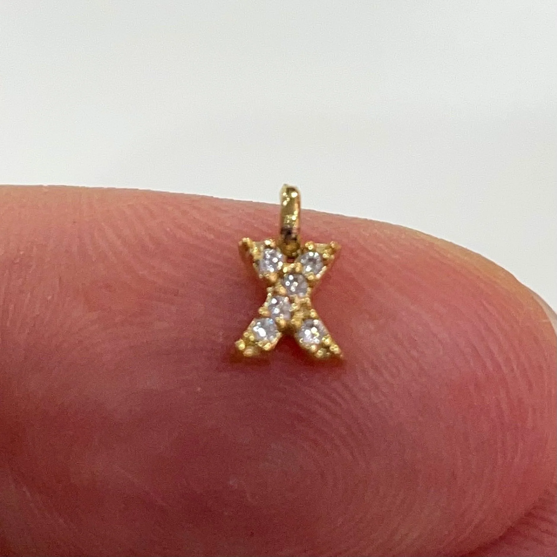 24Kt Gold Plated Brass Micro Pave Initial Charms - Image 25