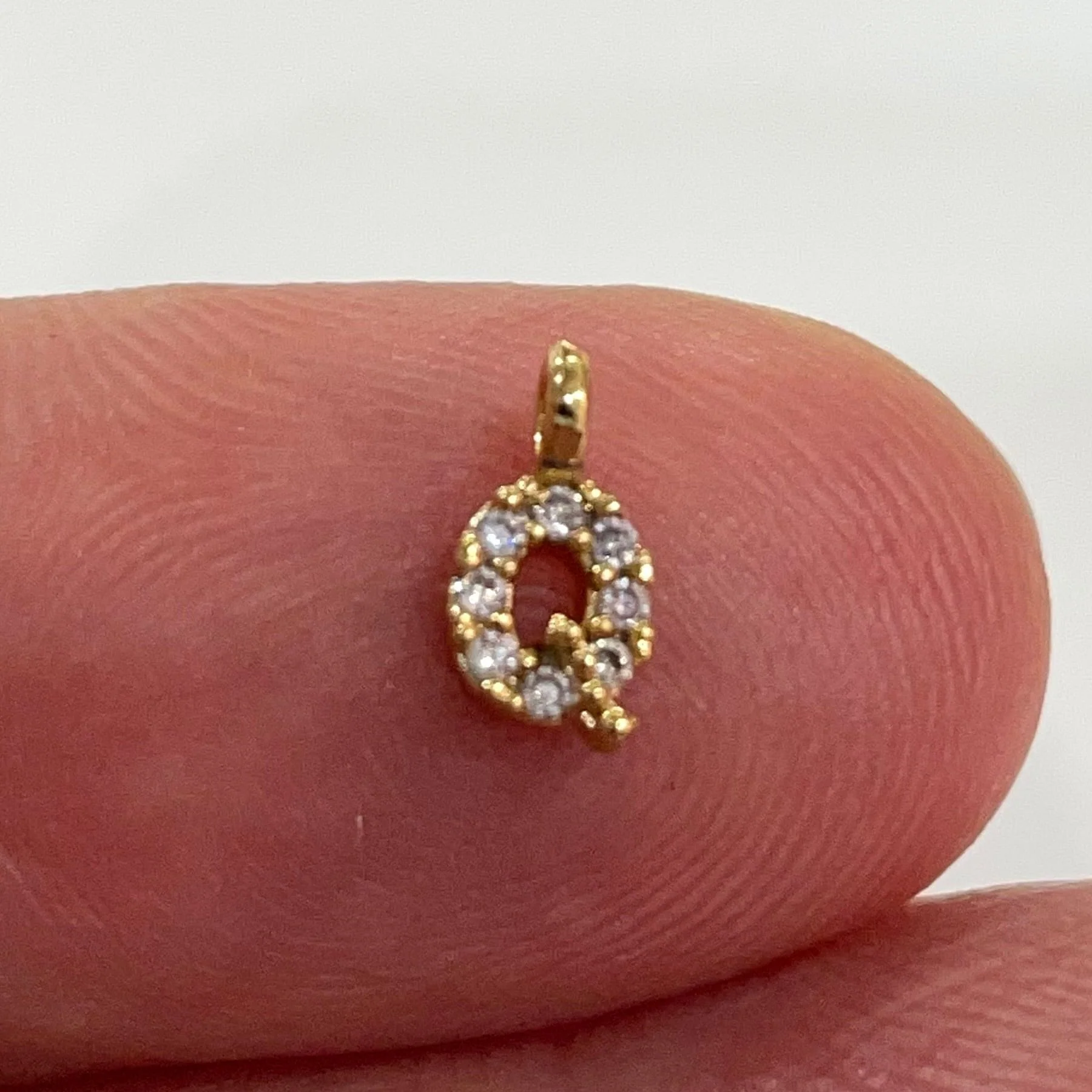 24Kt Gold Plated Brass Micro Pave Initial Charms - Image 26