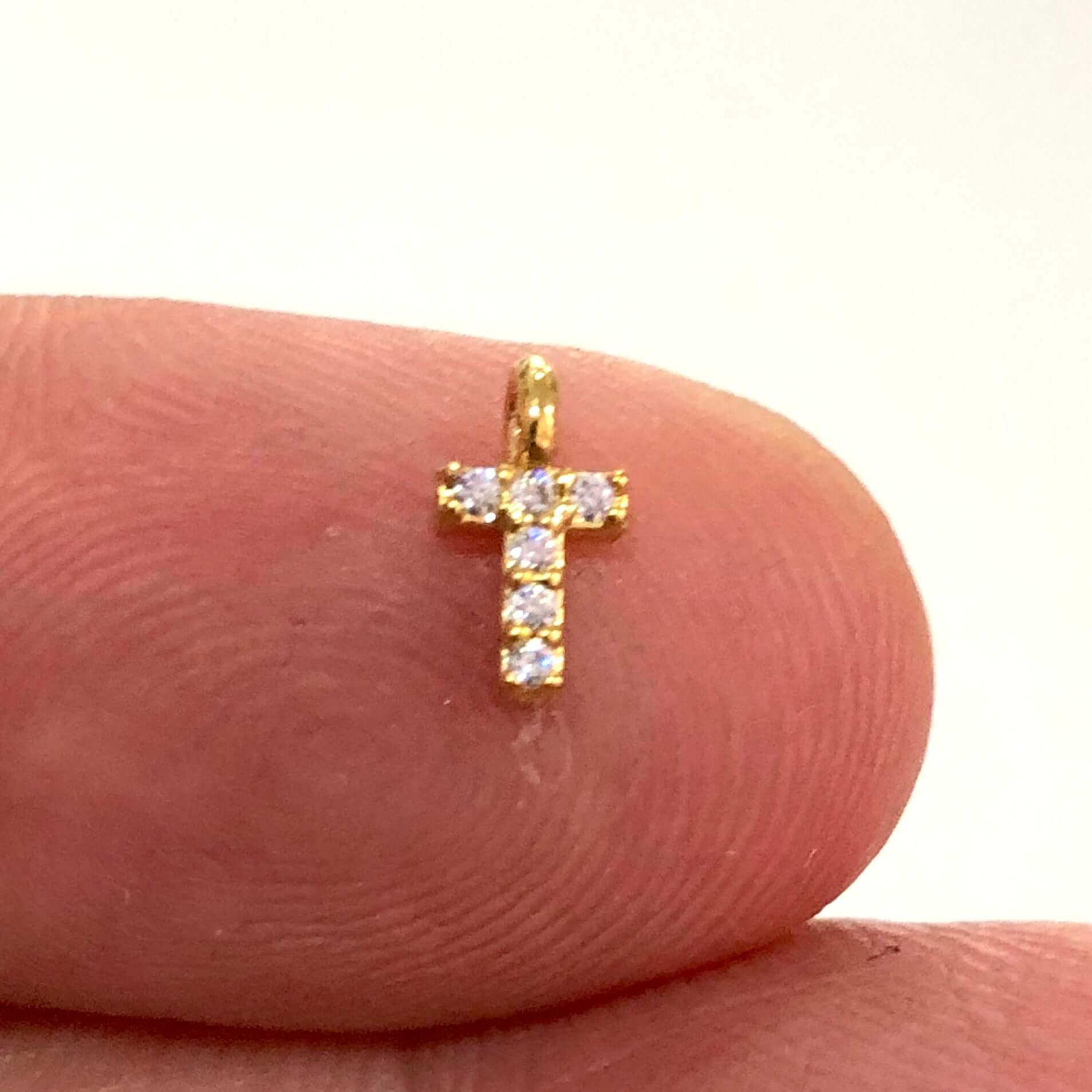 24Kt Gold Plated Brass Micro Pave Initial Charms - Image 9