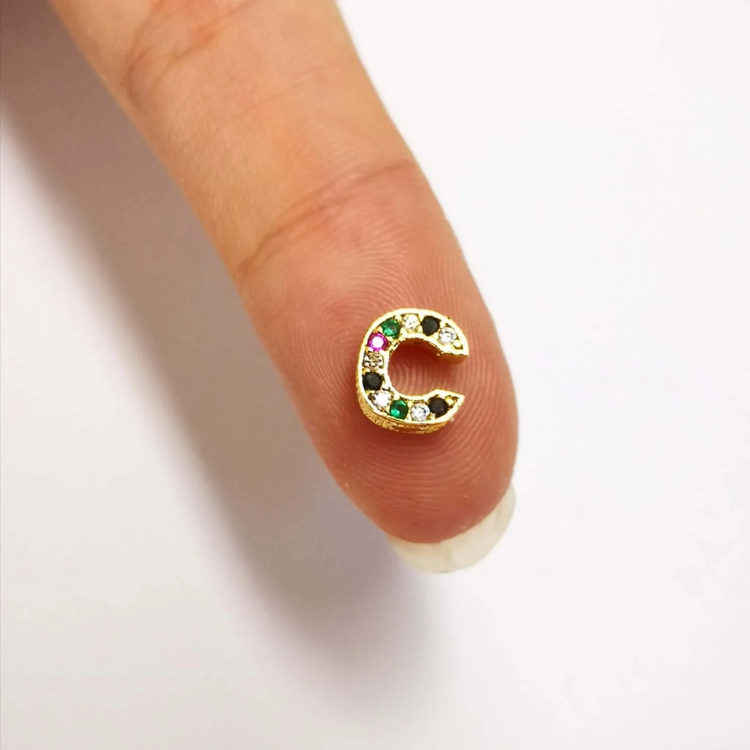 24Kt Gold Plated Brass Multicolor Micro Pave Initial Charms - Image 19