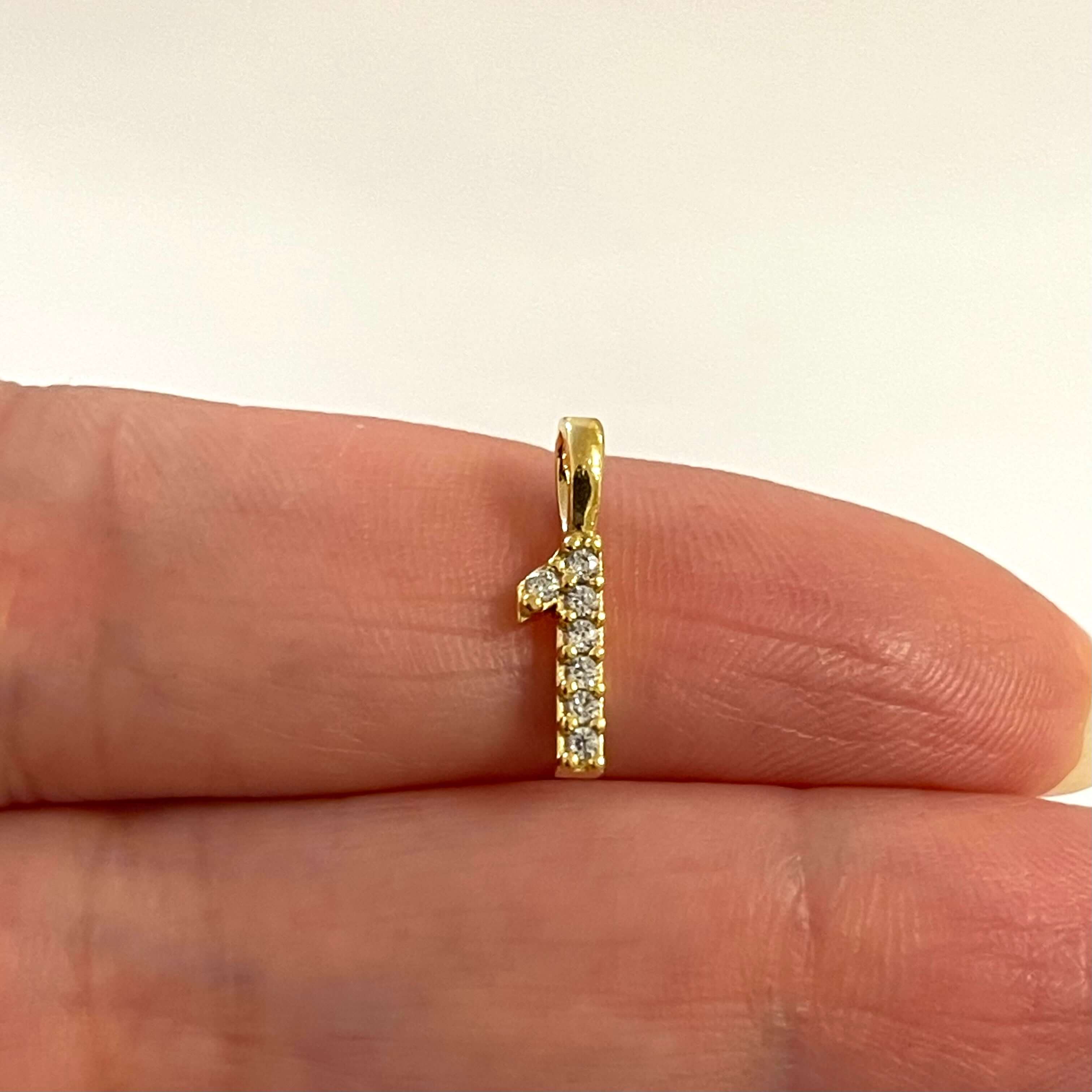 24Kt Gold Plated Brass Number Charms, Micro Pave Number Charms - Image 3