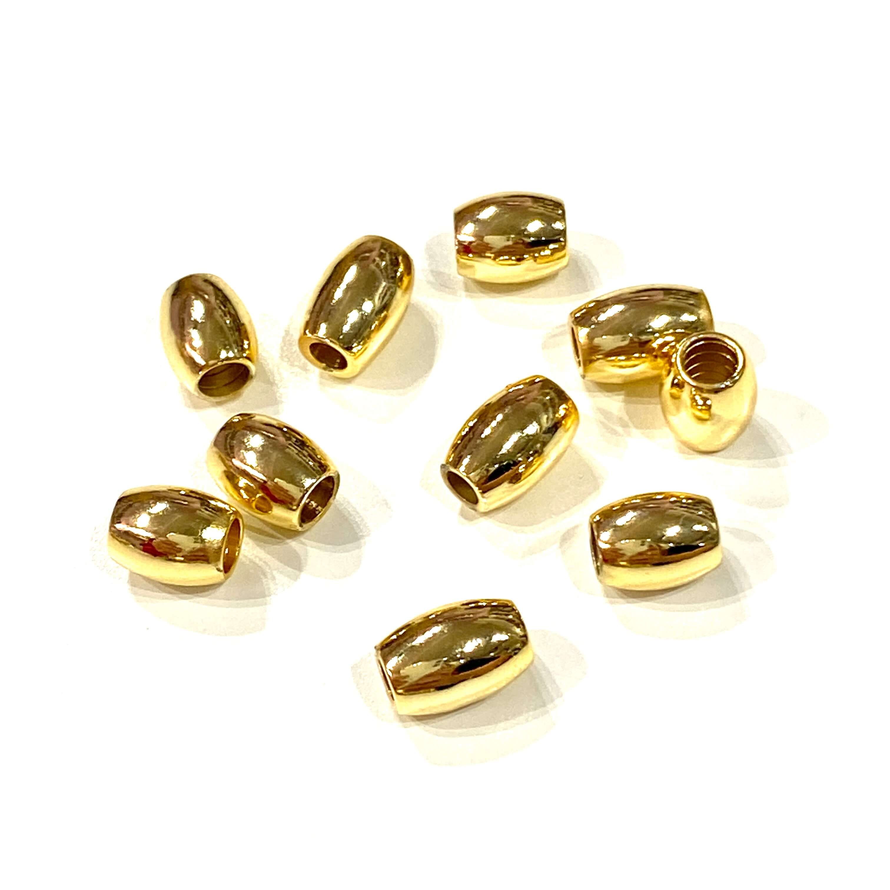 24Kt Gold Plated Brass Rice Spacers,10 Pcs in a pack - Image 3