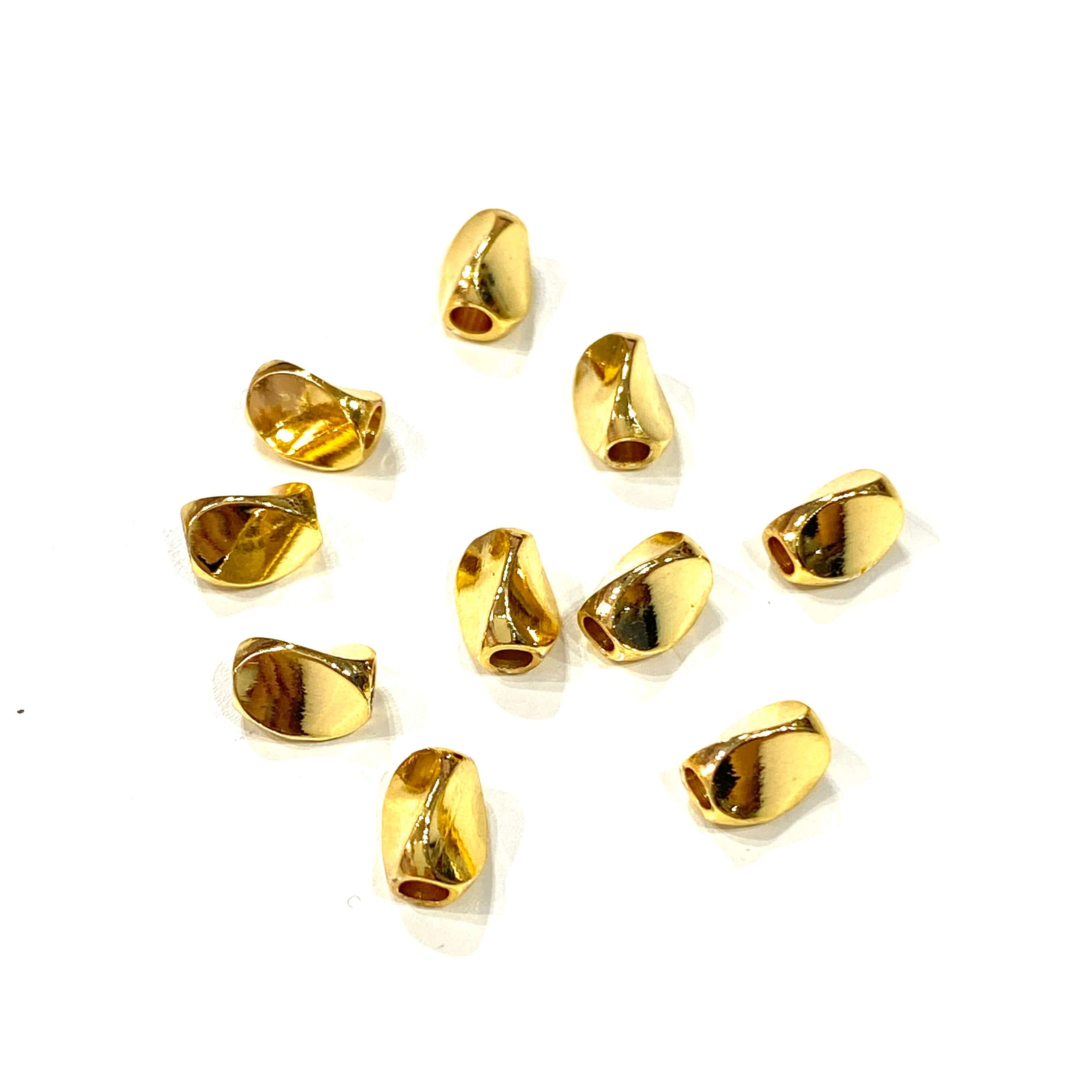 24Kt Gold Plated Brass Spacer, 6x4mm Brass Spacers, 10 Pcs in a pack - Image 3