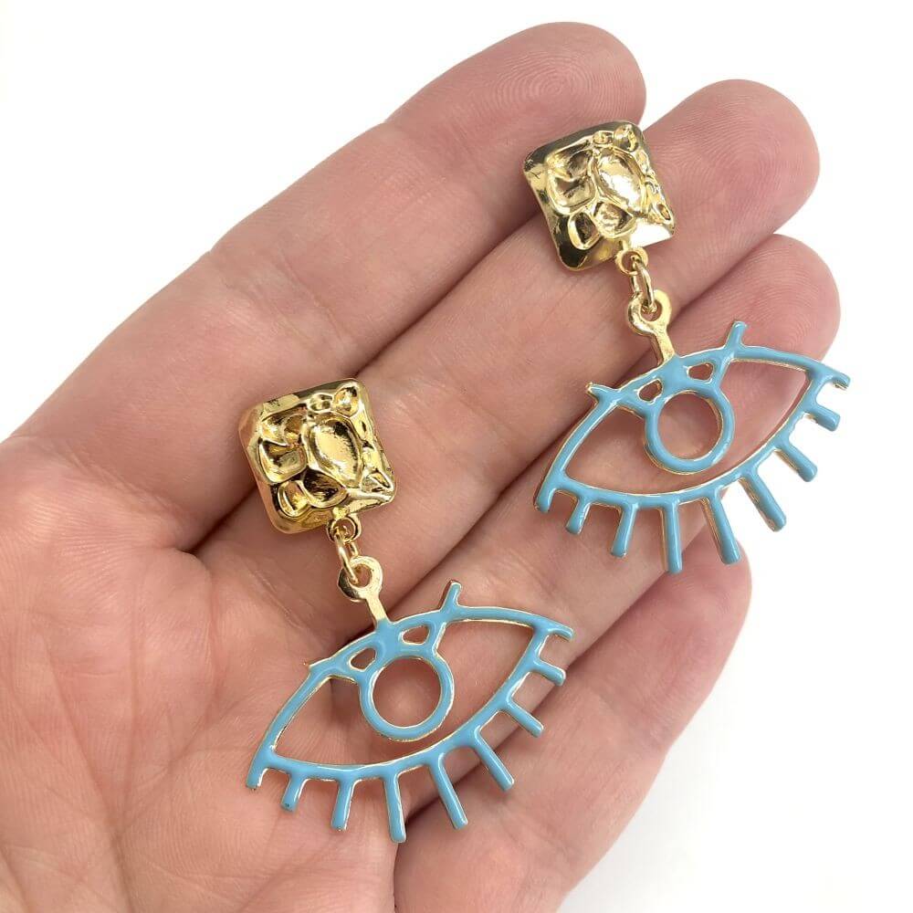 24Kt Gold Plated Brass Square Stud Earrings, 2 pcs in a pack, - Image 2
