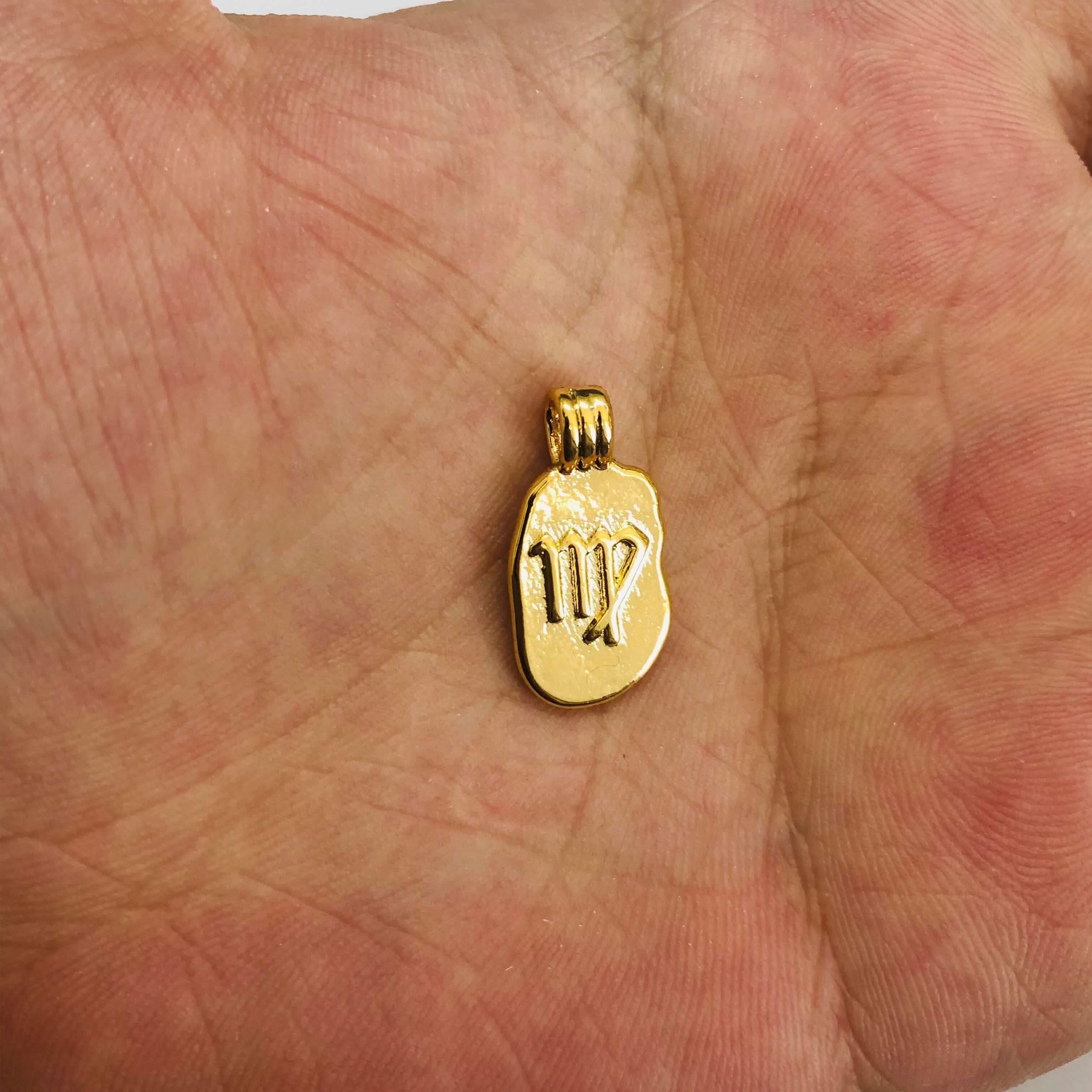 24Kt Gold Plated Brass Zodiac Horoscope Sign, Constellation Medallion Pendant, Celestial Astrology Charm for Necklace Jewelry Making - Image 11