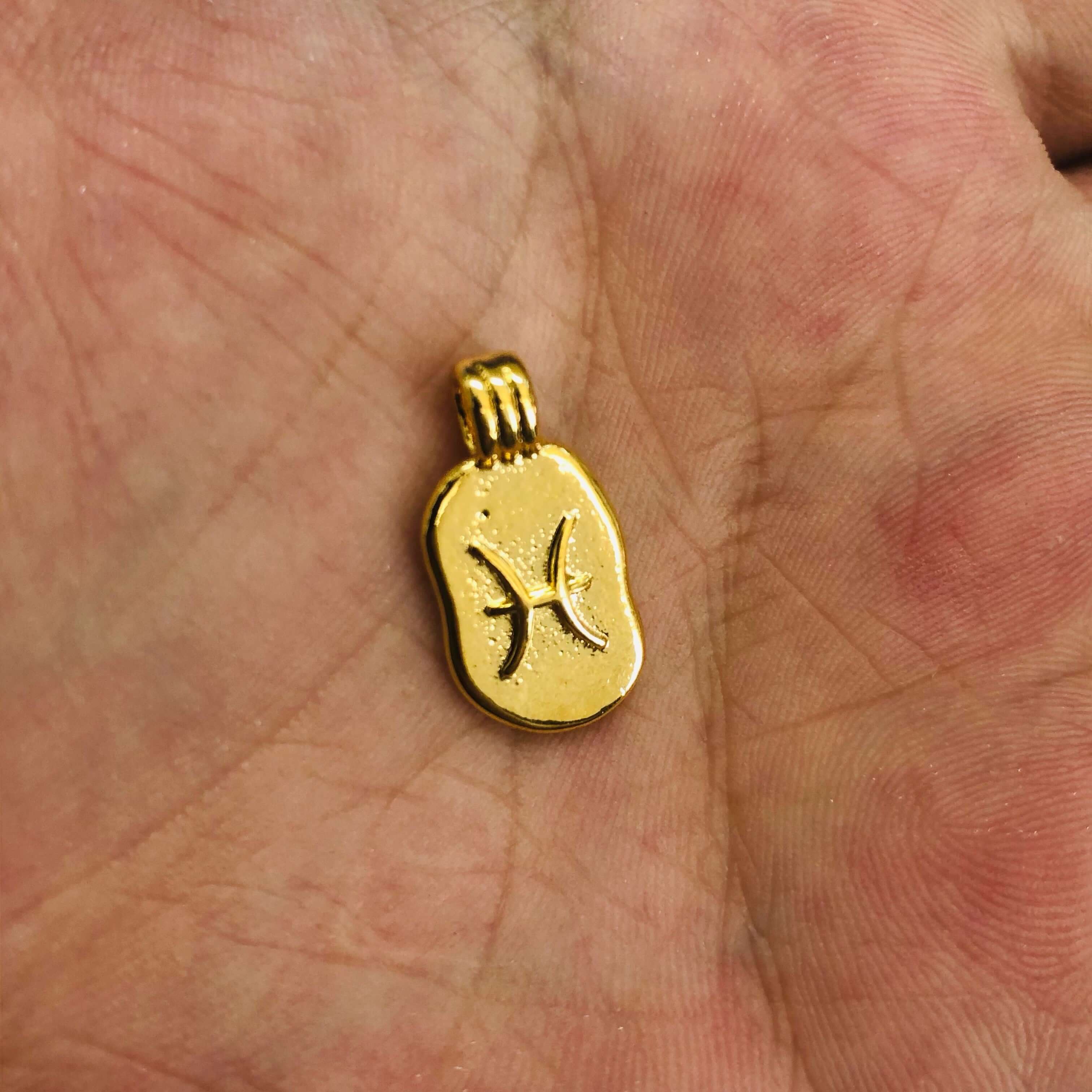 24Kt Gold Plated Brass Zodiac Horoscope Sign, Constellation Medallion Pendant, Celestial Astrology Charm for Necklace Jewelry Making - Image 20