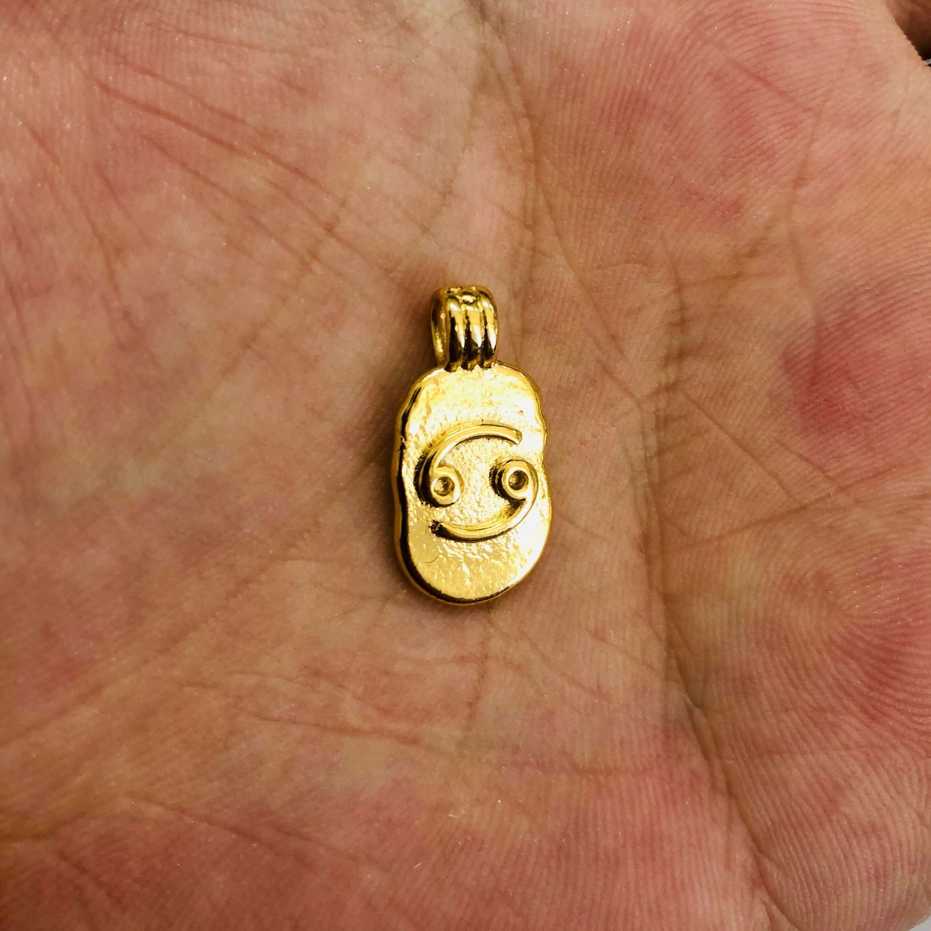 24Kt Gold Plated Brass Zodiac Horoscope Sign, Constellation Medallion Pendant, Celestial Astrology Charm for Necklace Jewelry Making - Image 7