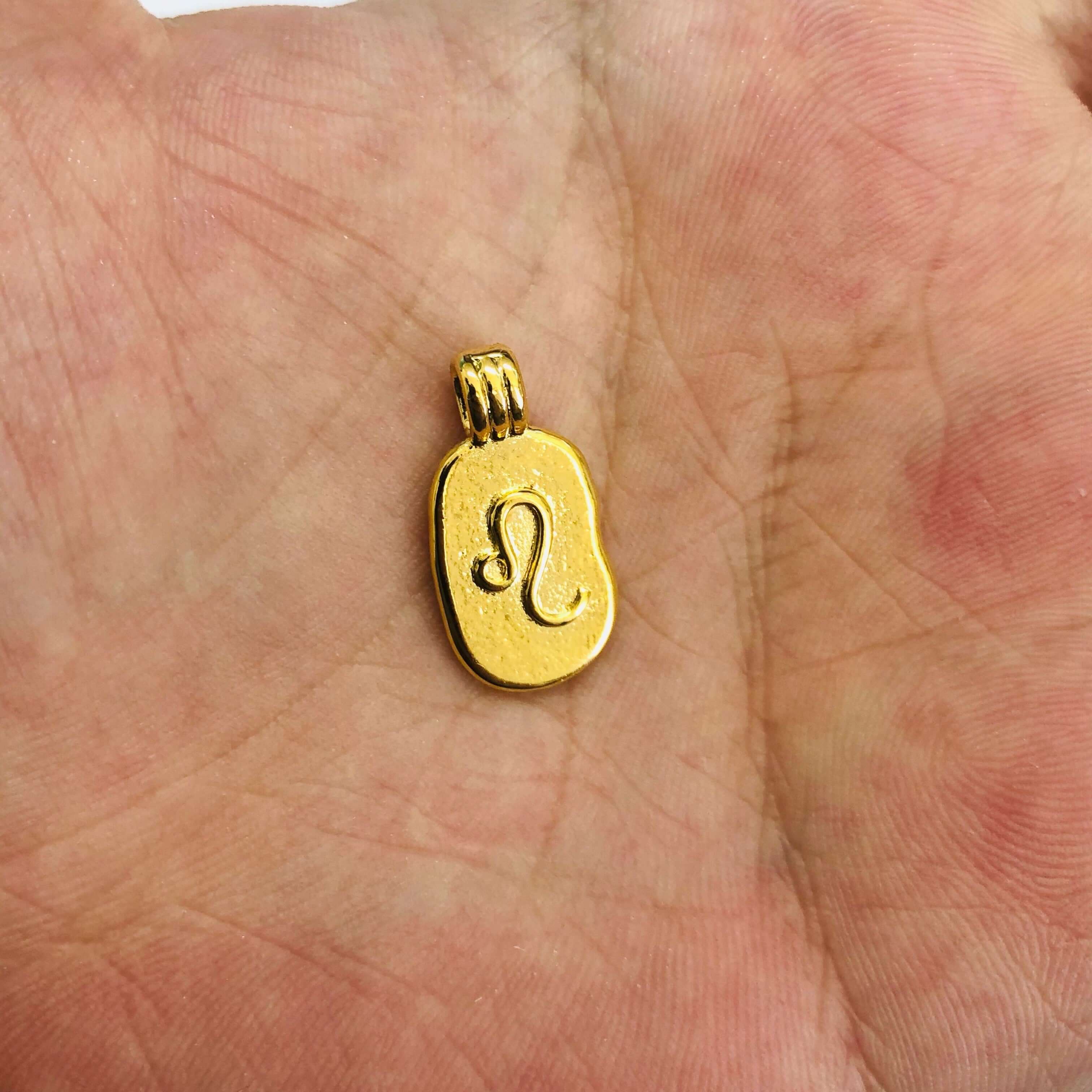 24Kt Gold Plated Brass Zodiac Horoscope Sign, Constellation Medallion Pendant, Celestial Astrology Charm for Necklace Jewelry Making - Image 9