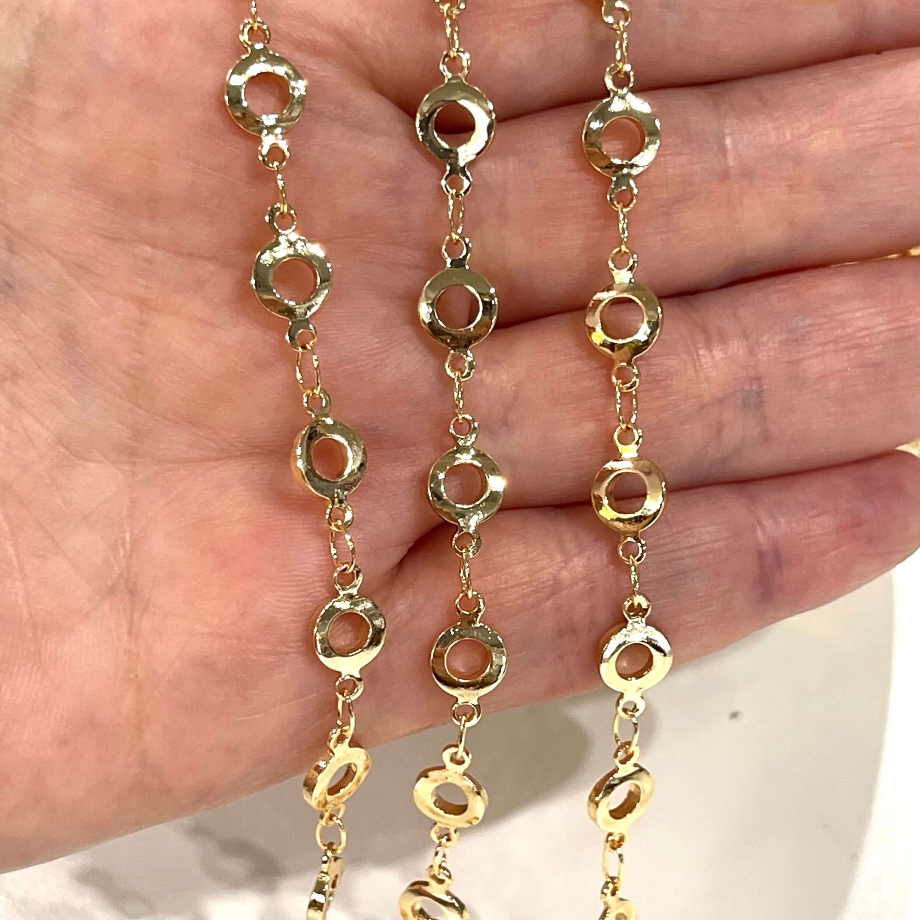 24Kt Gold Plated Chain with 6.5mm Circles, 1 Meter - Image 2