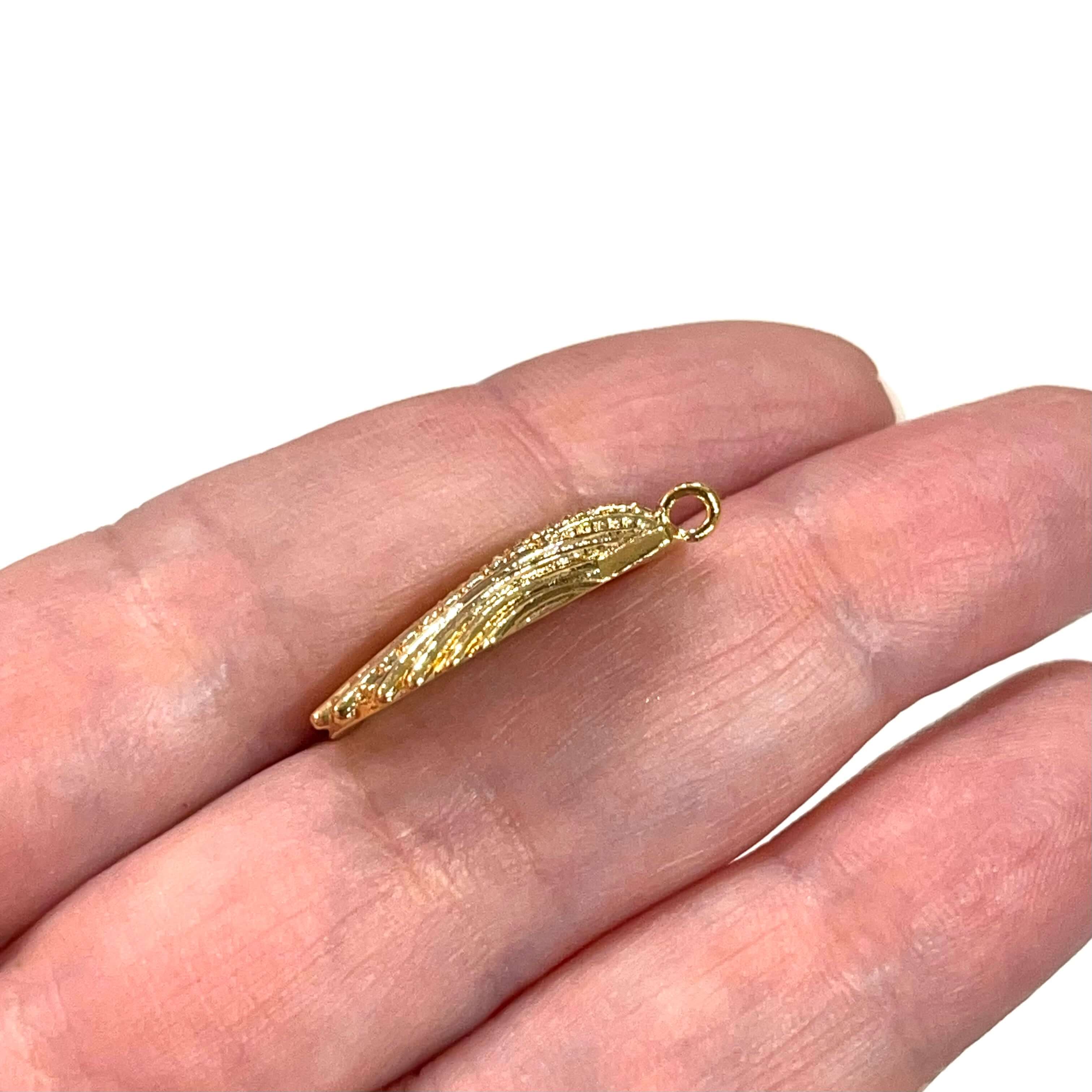 24Kt Gold Plated CZ Micro Pave Oyster Charm - Image 2