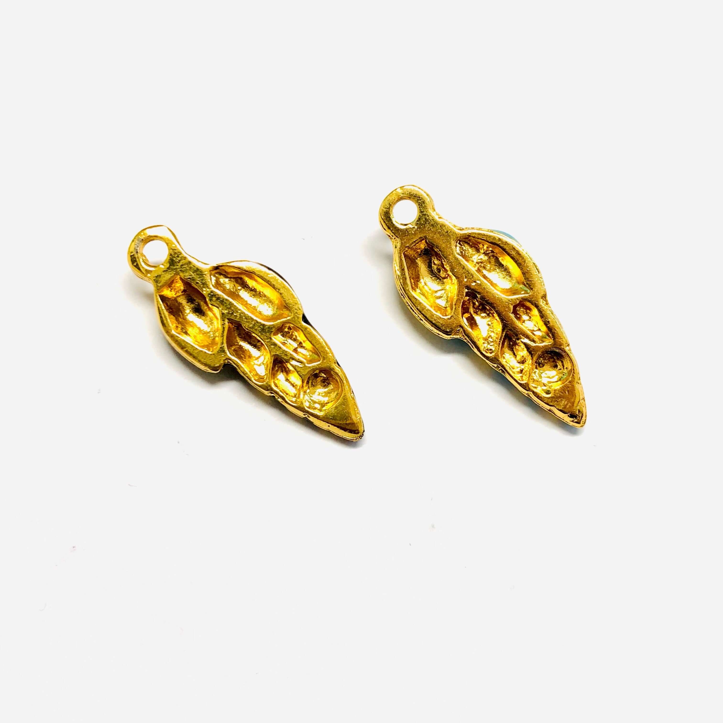 24Kt Gold Plated Enamelled Sea Shell Charms, 2 pcs in a pack - Image 2