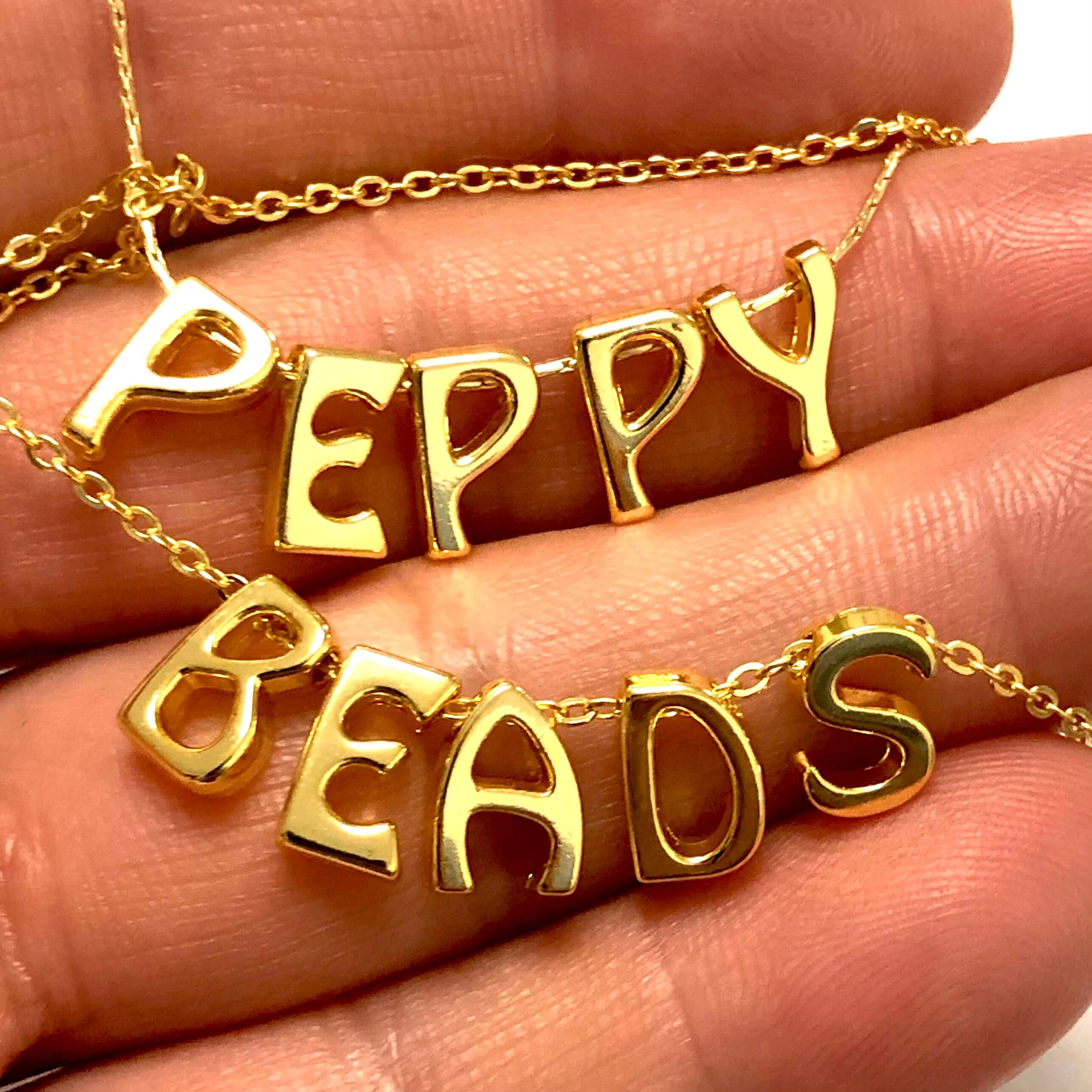 24Kt Gold Plated Initial Charms, Gold Alphabet Letter Charm - Image 4