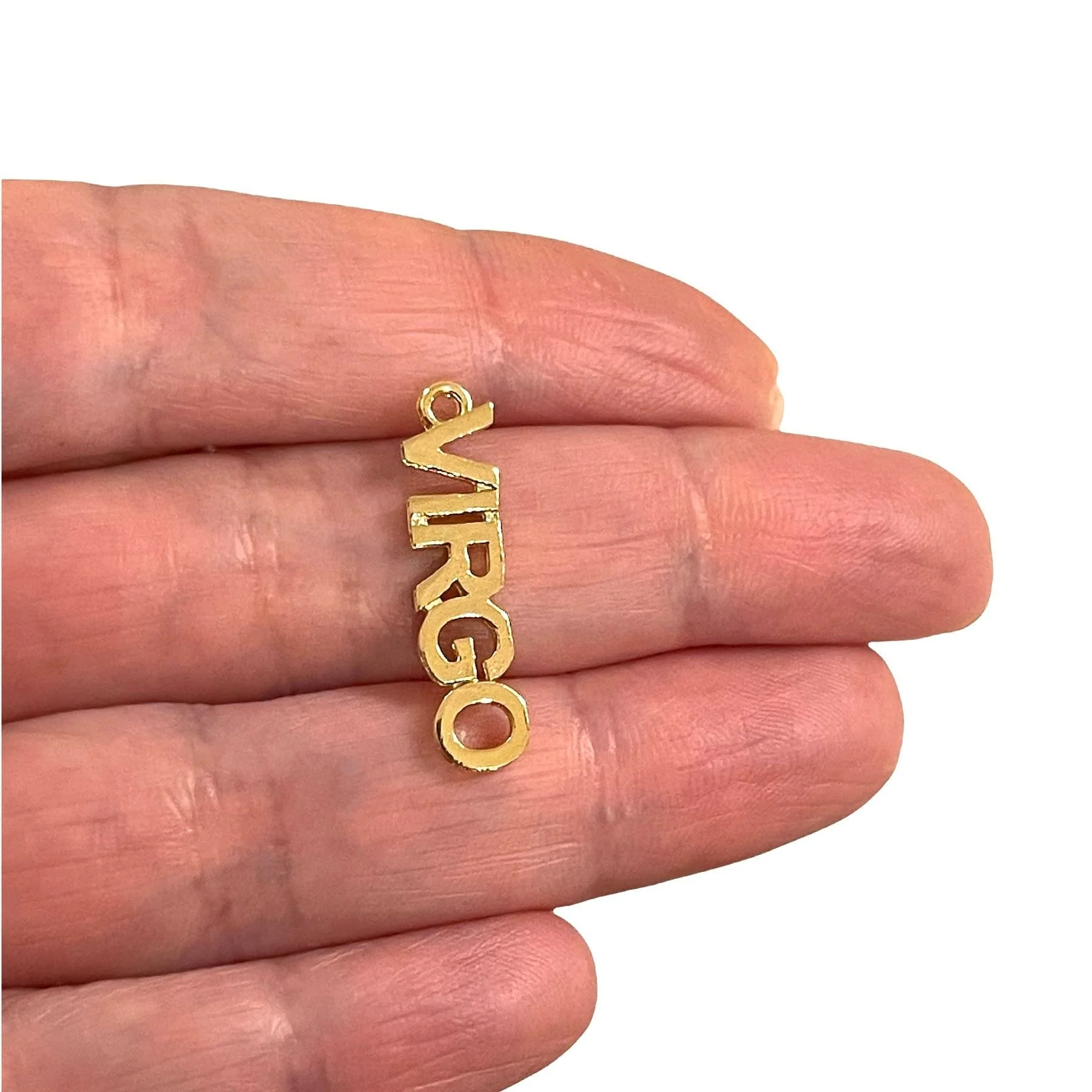 24Kt Gold Plated Letter Zodiac Charm, Brass Zodiac Horoscope Sign, - Image 19