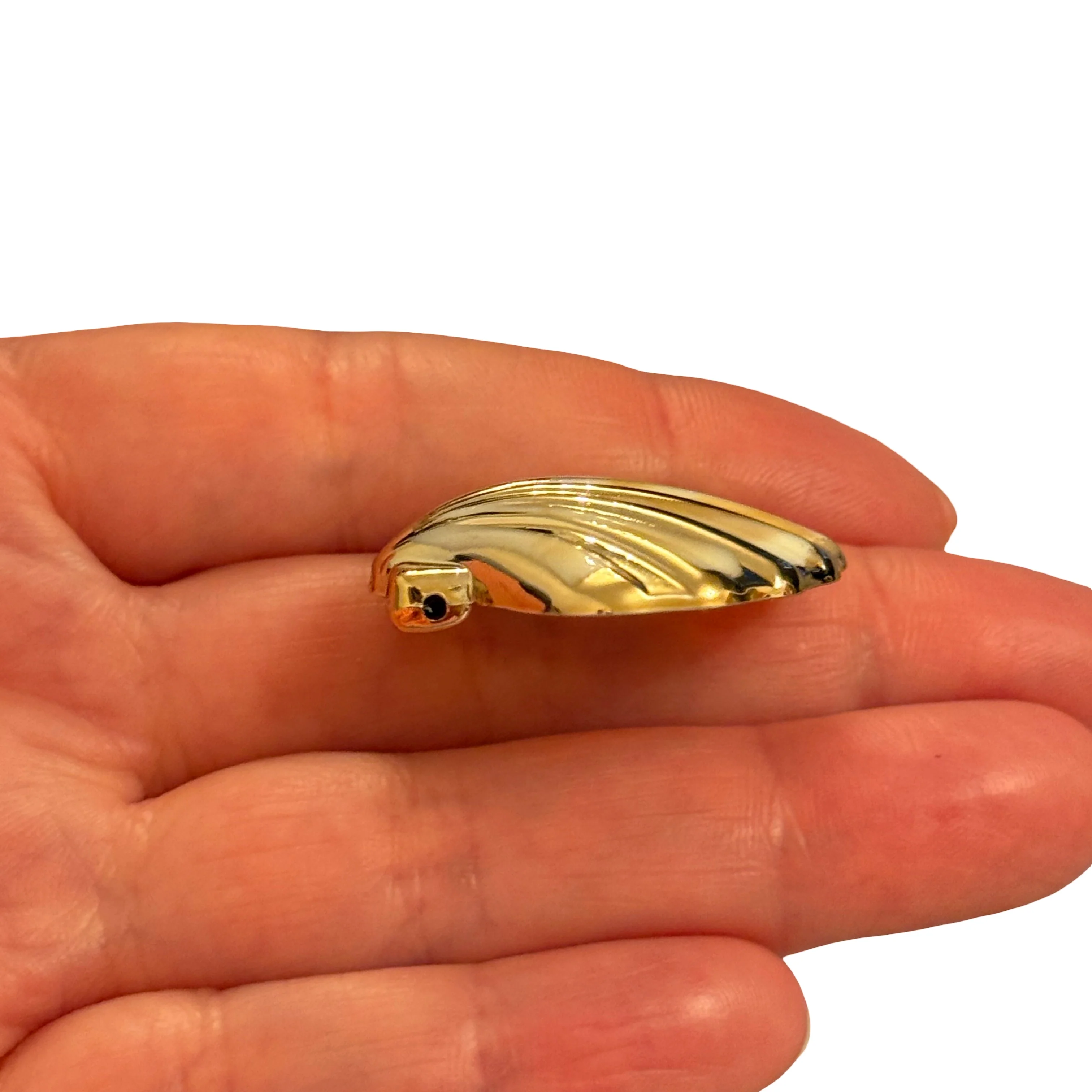24Kt Gold Plated Scallop Shell Pendant, Side Hole Shell Charm, Realistic Sea Shell Pendant, Gold Back Shell Charm 32mm - Image 2