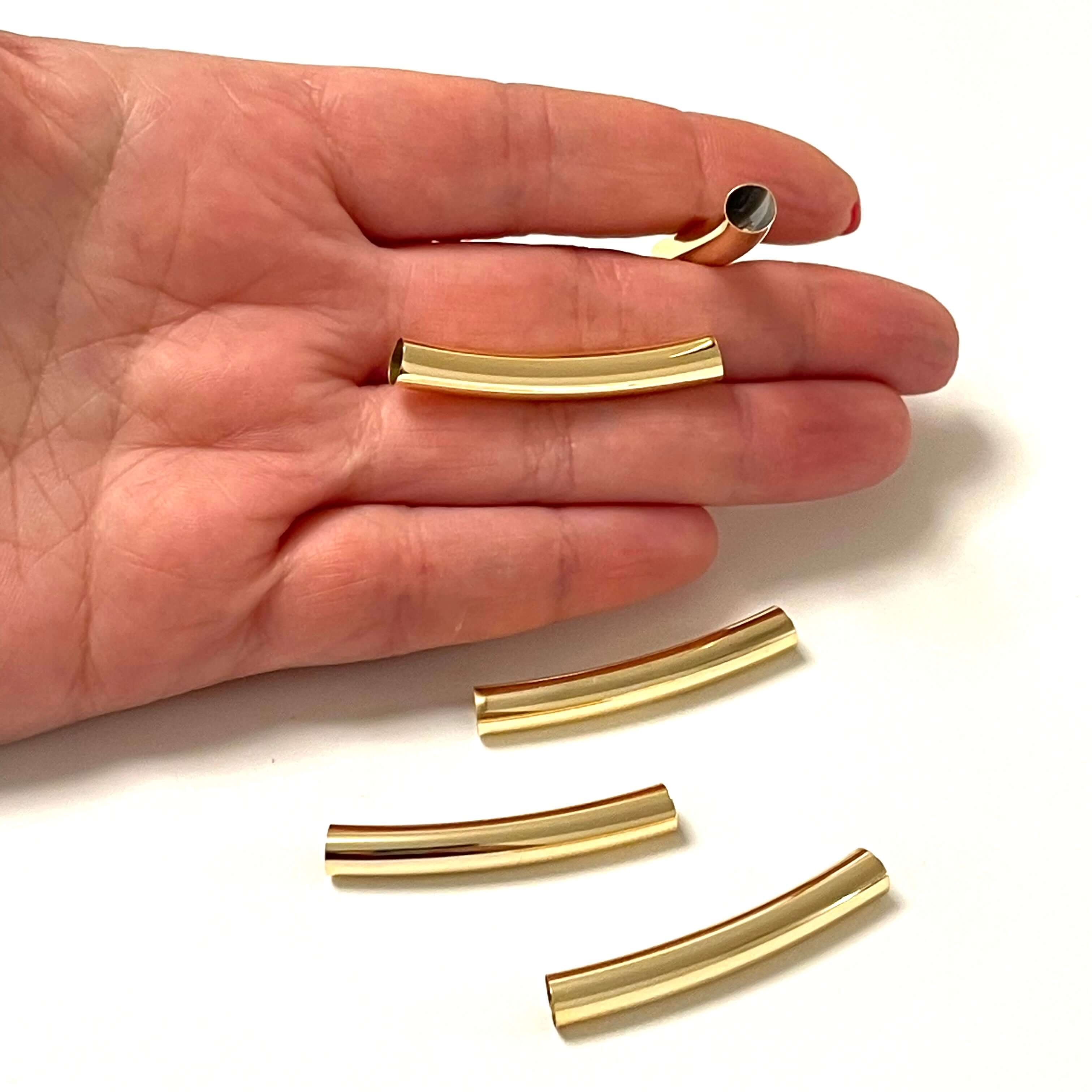24Kt Gold Plated Spacer Tubes, Round Tube Bars , Gold Tube Bars