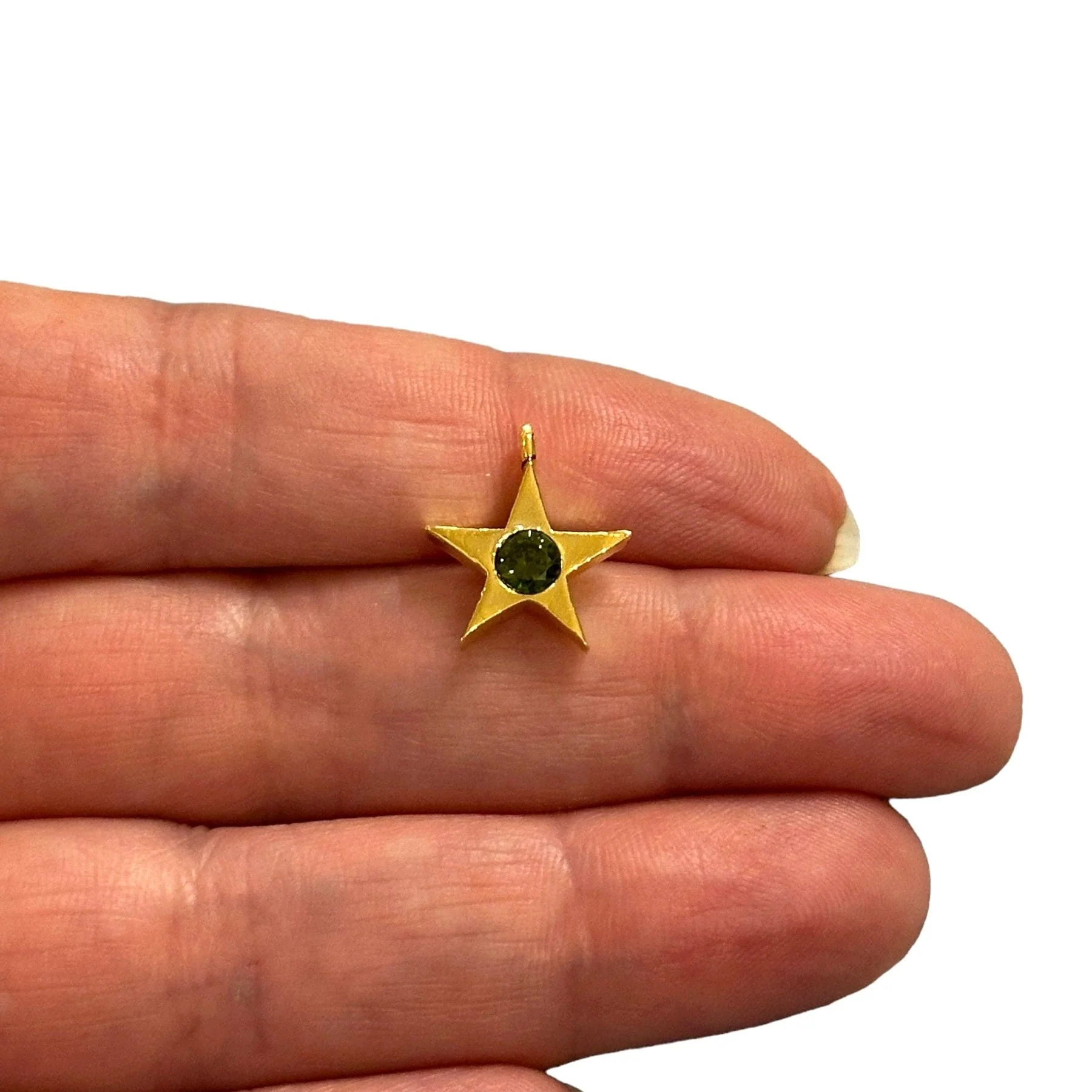24Kt Gold Plated Star Charms With Birthstone, Gold Birthstone CZ Charms, - Image 9