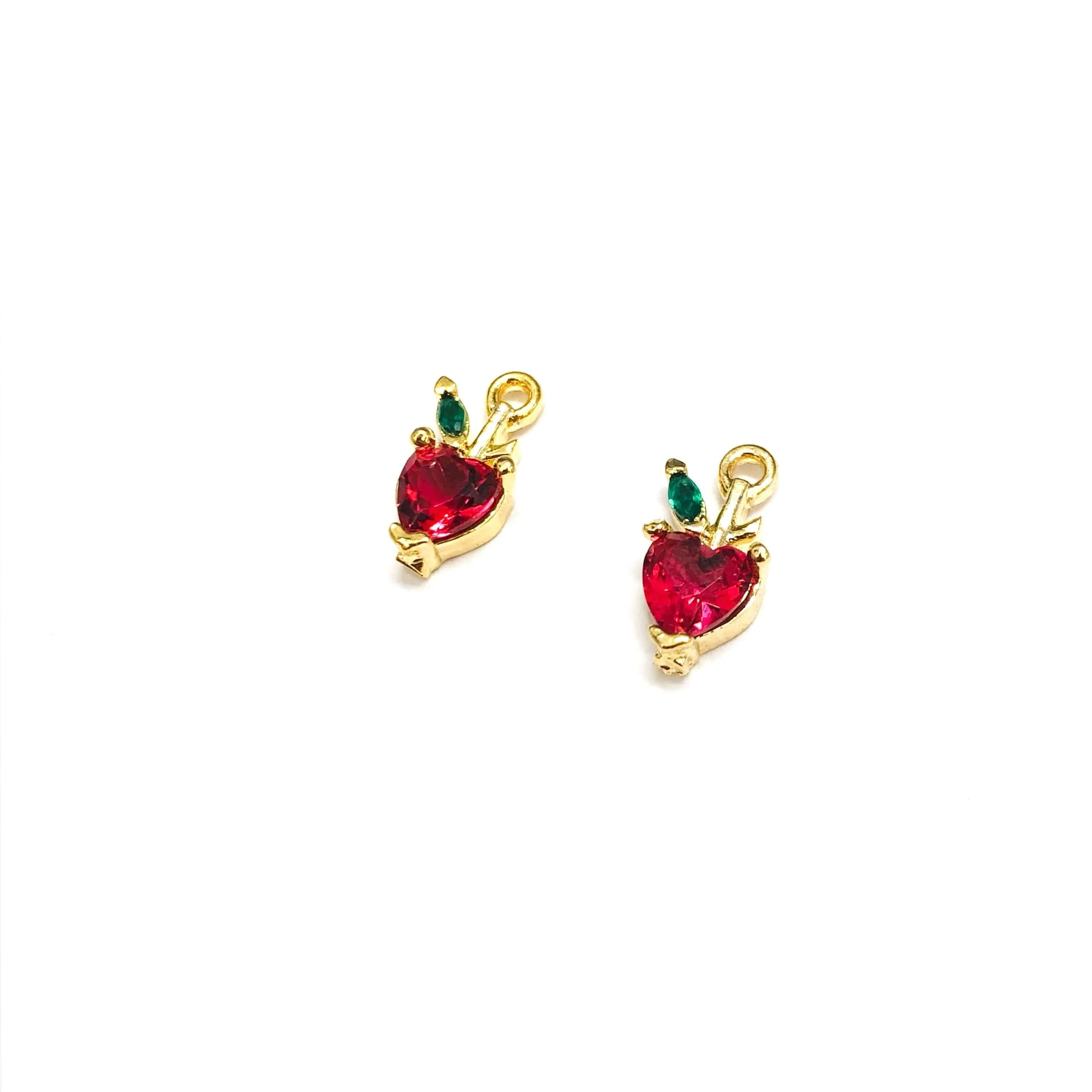 24Kt Gold Plated Swarovski Apple Charm - Image 2