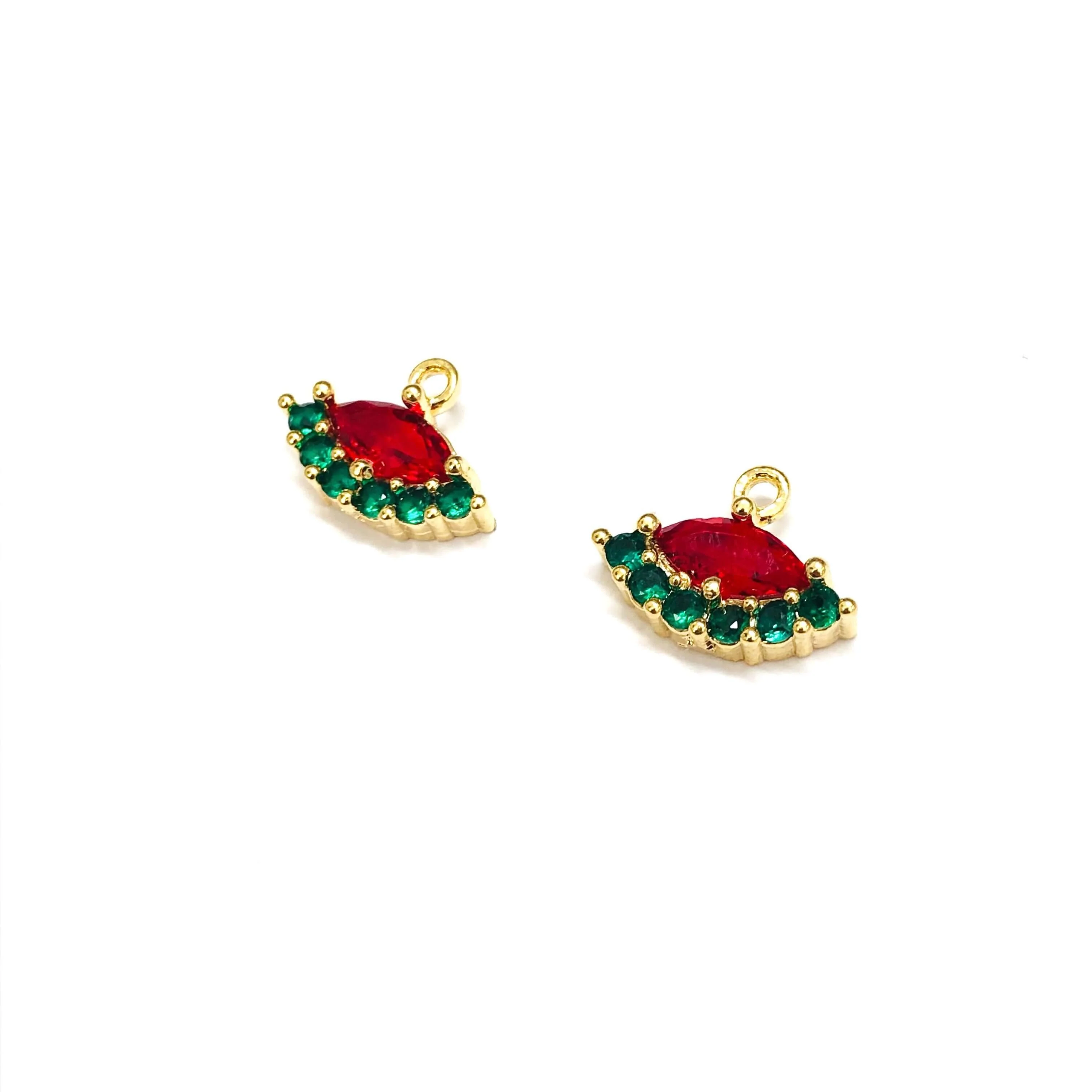 24Kt Gold Plated Swarovski Watermelon Charm - Image 2