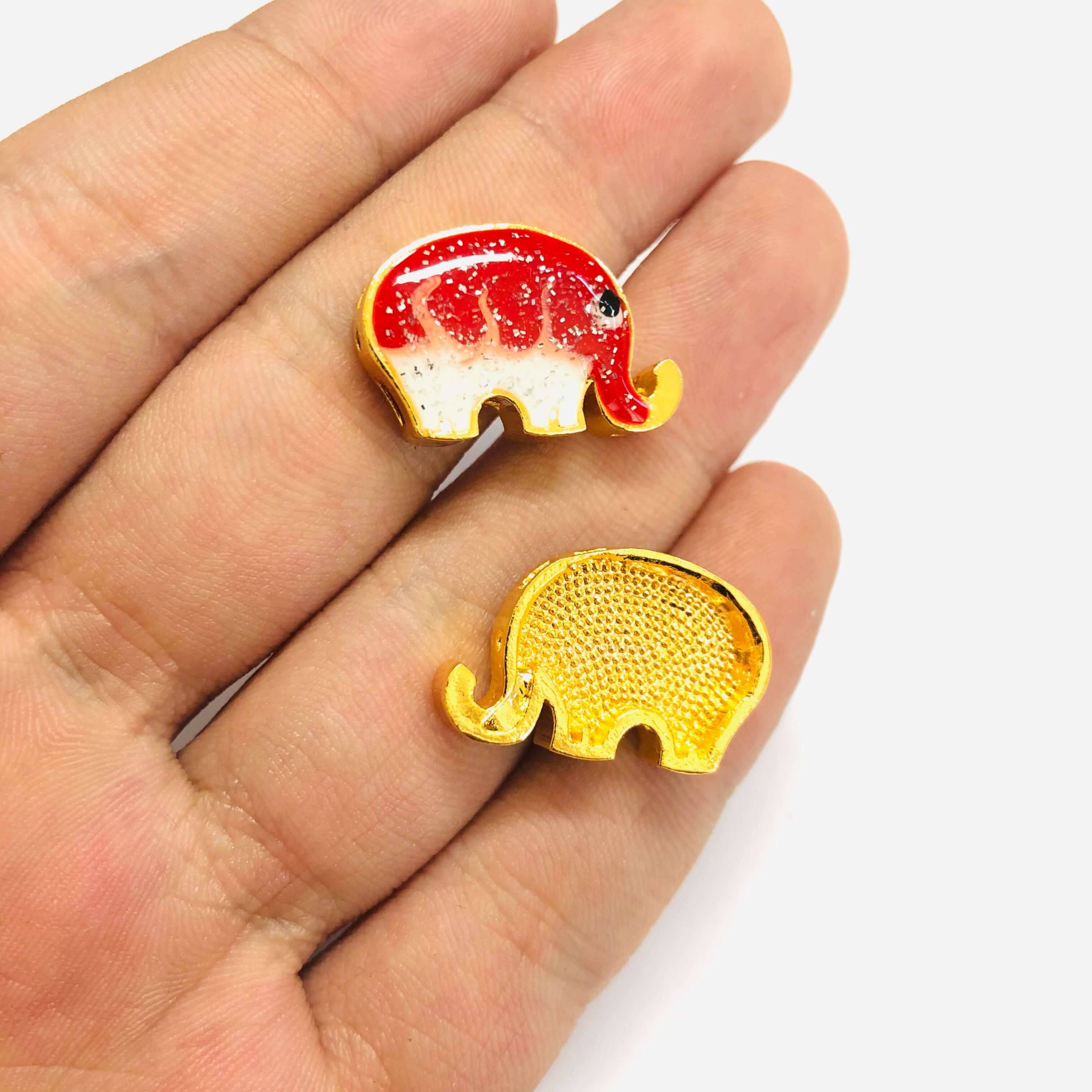24Kt Gold Plated Enamelled Elephant Charm - Image 2