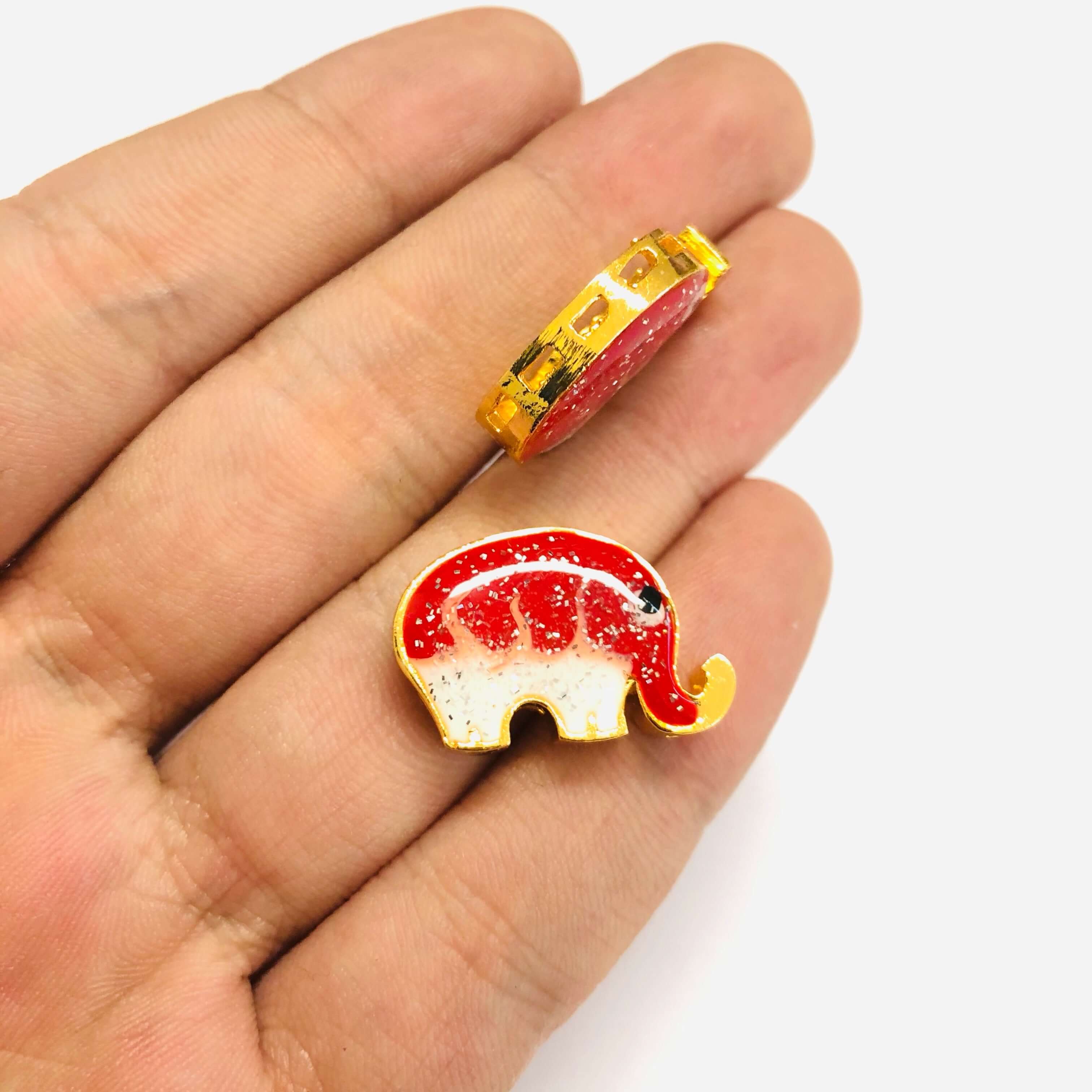 24Kt Gold Plated Enamelled Elephant Charm - Image 3